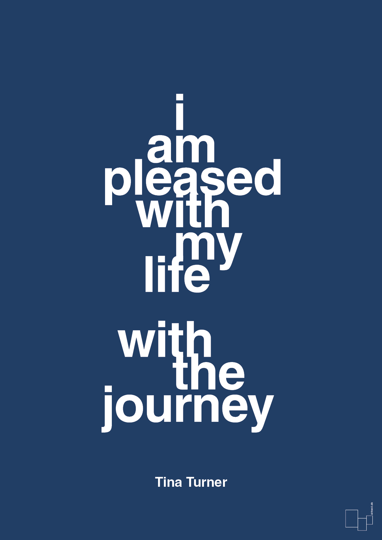 i am pleased with my life with the journey - Plakat med Citater i Lapis Blue