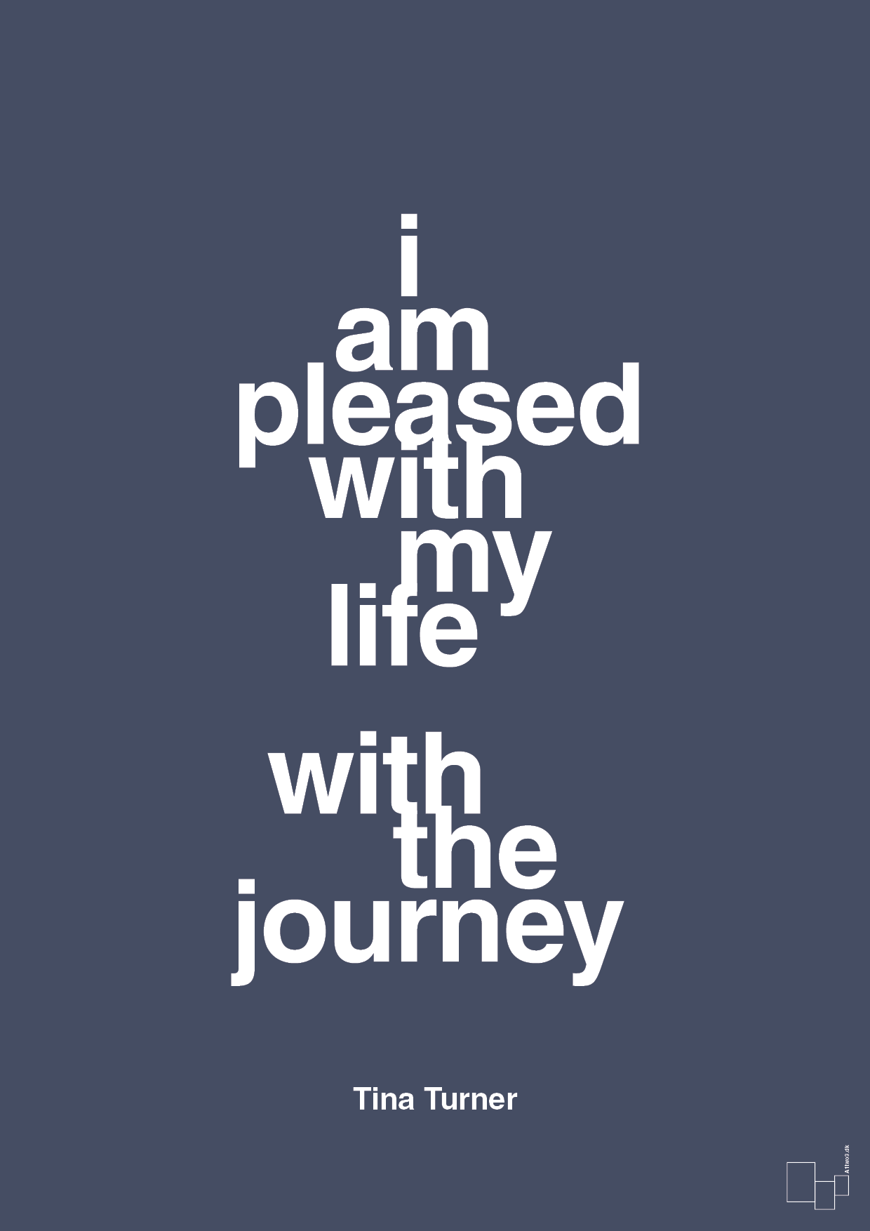 i am pleased with my life with the journey - Plakat med Citater i Petrol