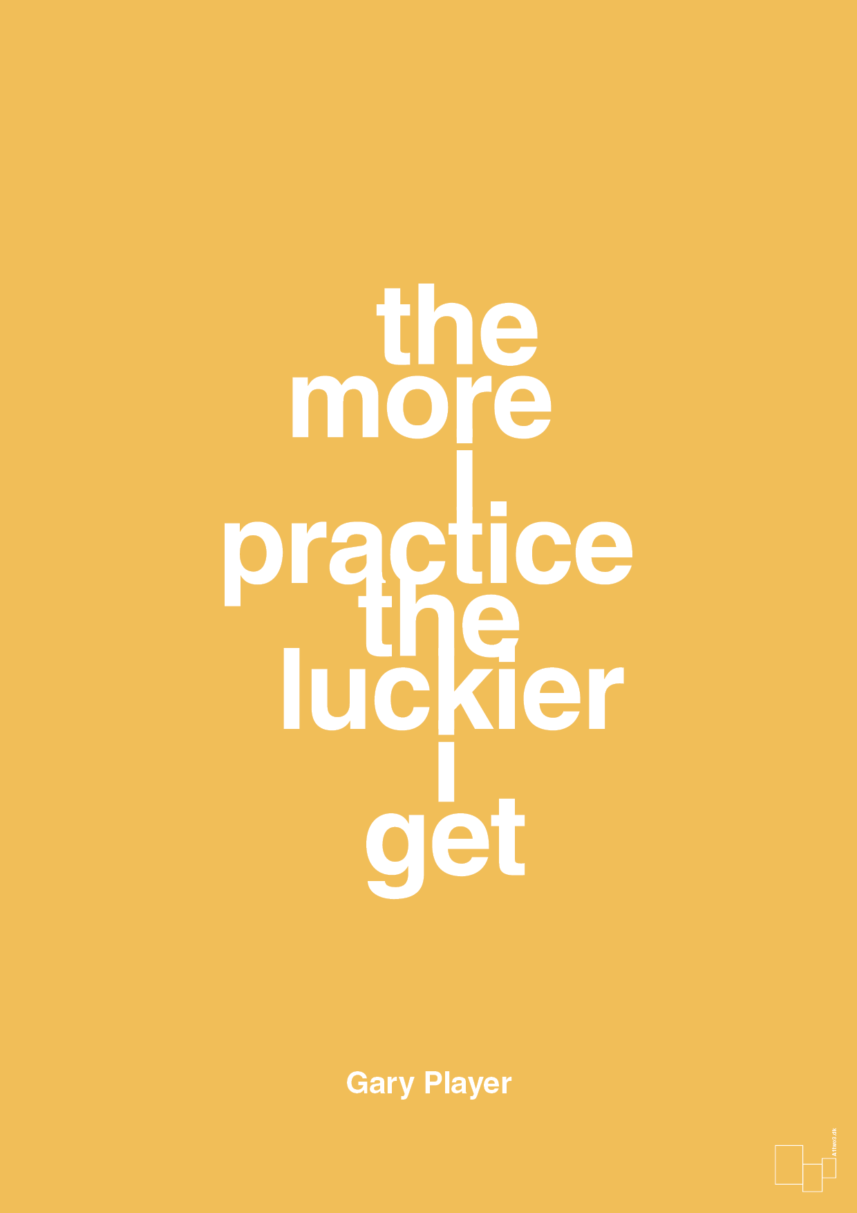 the more i practice the luckier i get - Plakat med Citater i Honeycomb
