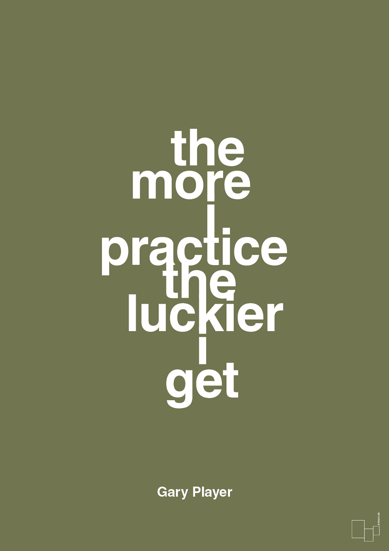 the more i practice the luckier i get - Plakat med Citater i Secret Meadow