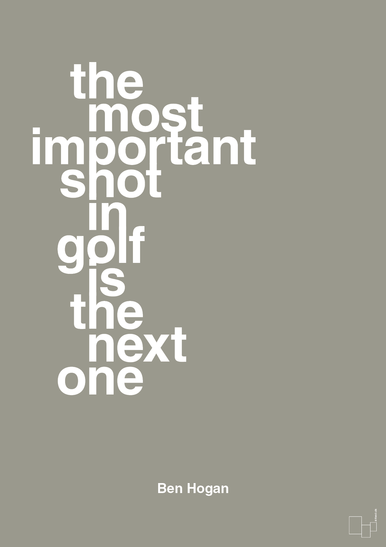 the most important shot in golf is the next one - Plakat med Citater i Battleship Gray