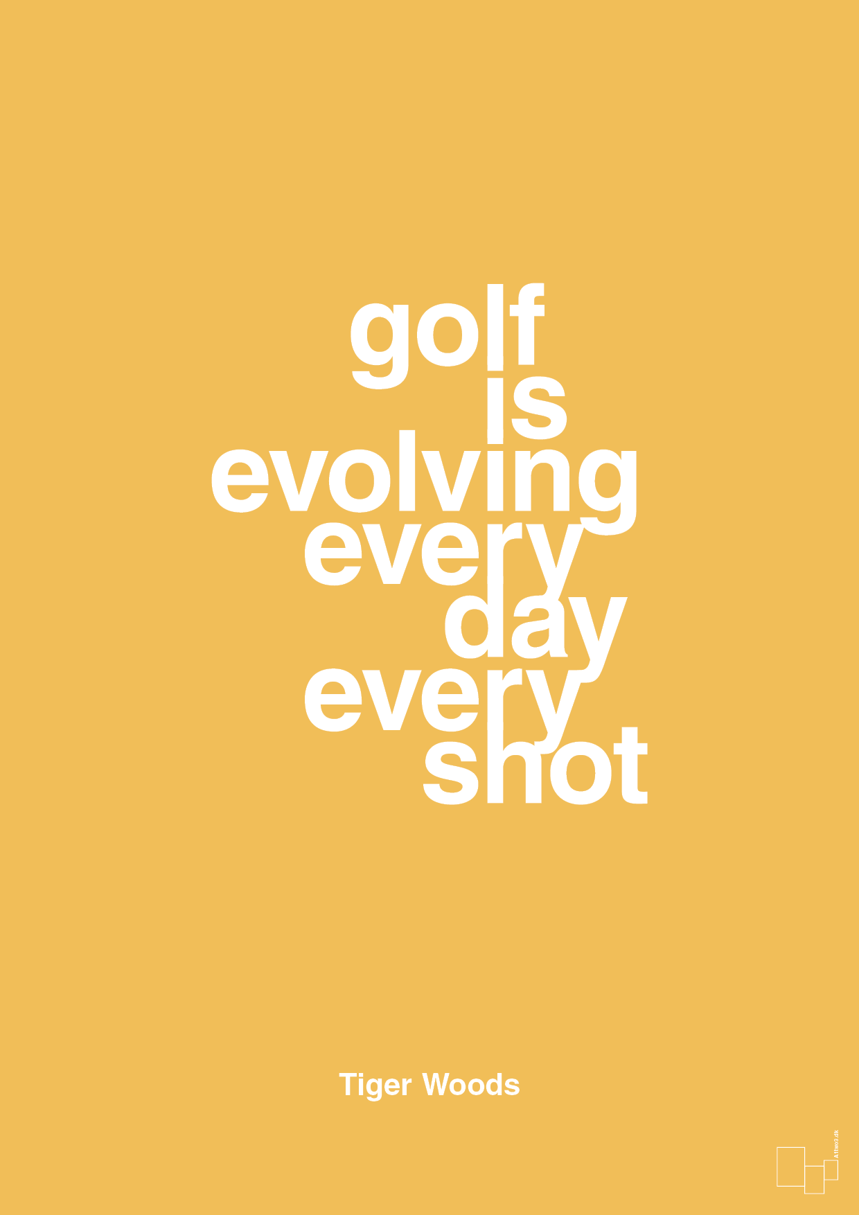 golf is evolving every day every shot - Plakat med Citater i Honeycomb