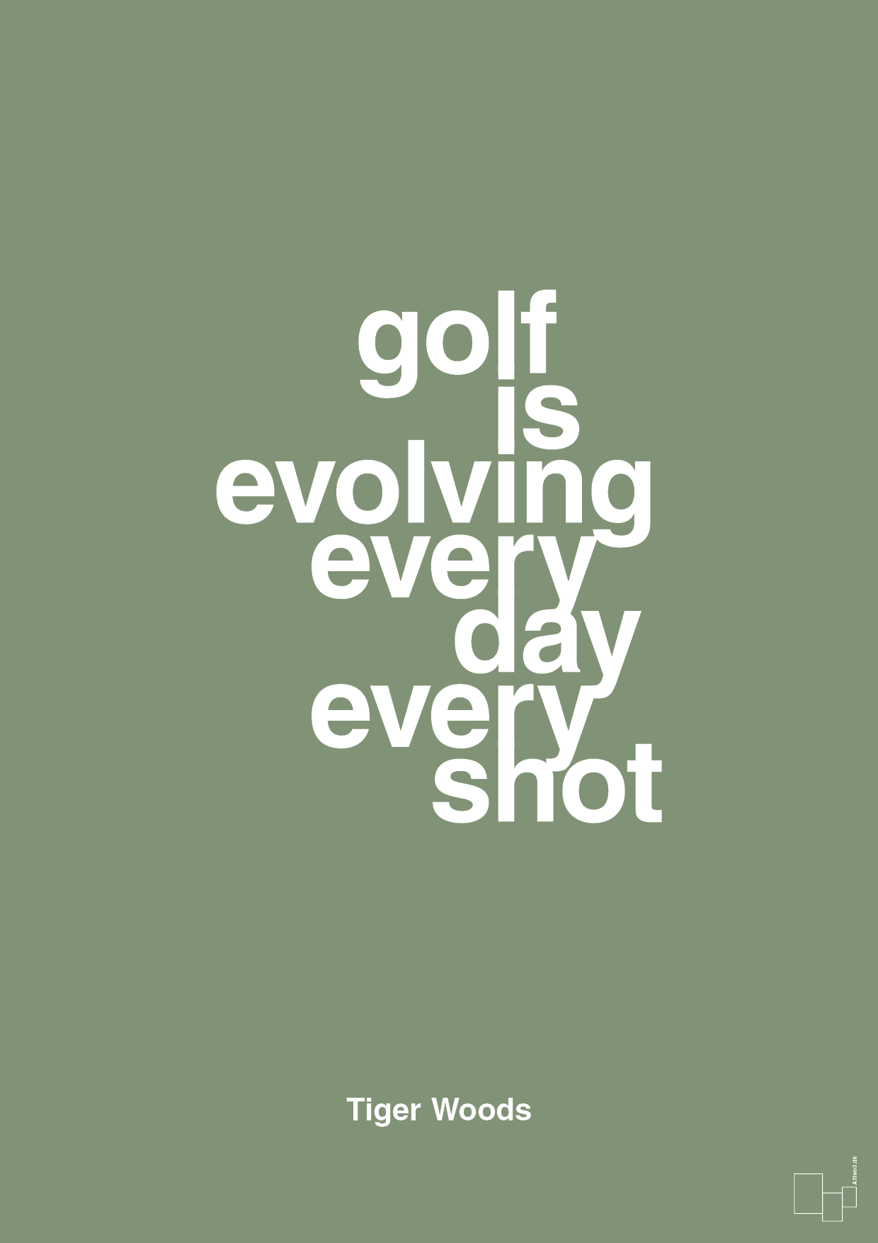 golf is evolving every day every shot - Plakat med Citater i Jade