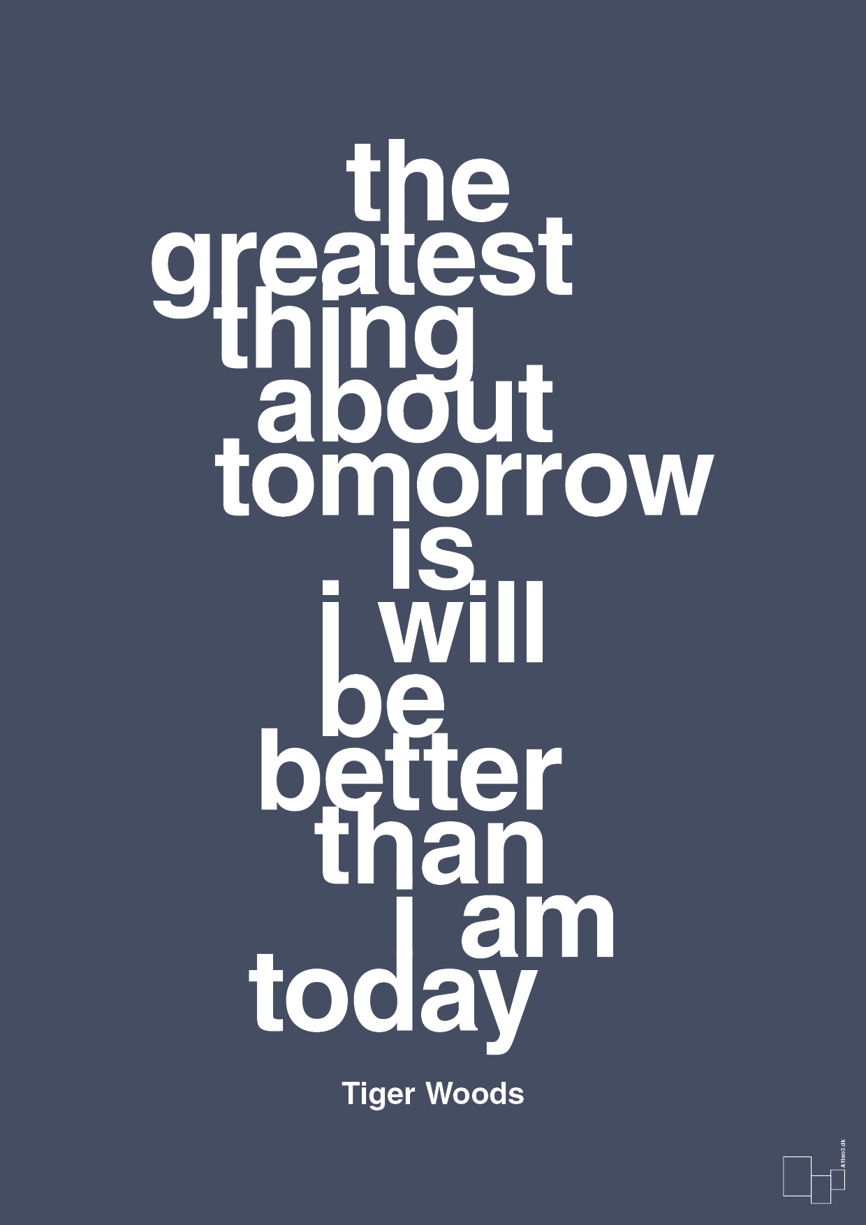 the greatest thing about tomorrow is i will be better than i am today - Plakat med Citater i Petrol