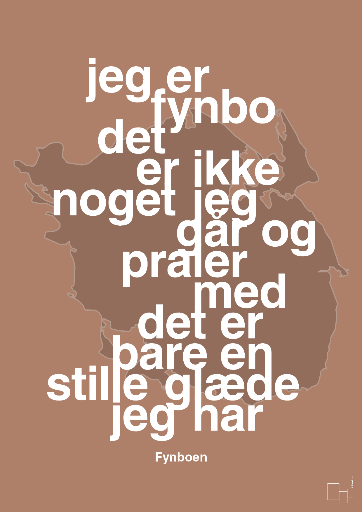 jeg er fynbo det er ikke noget jeg går og praler med - Plakat med Citater i Cider Spice