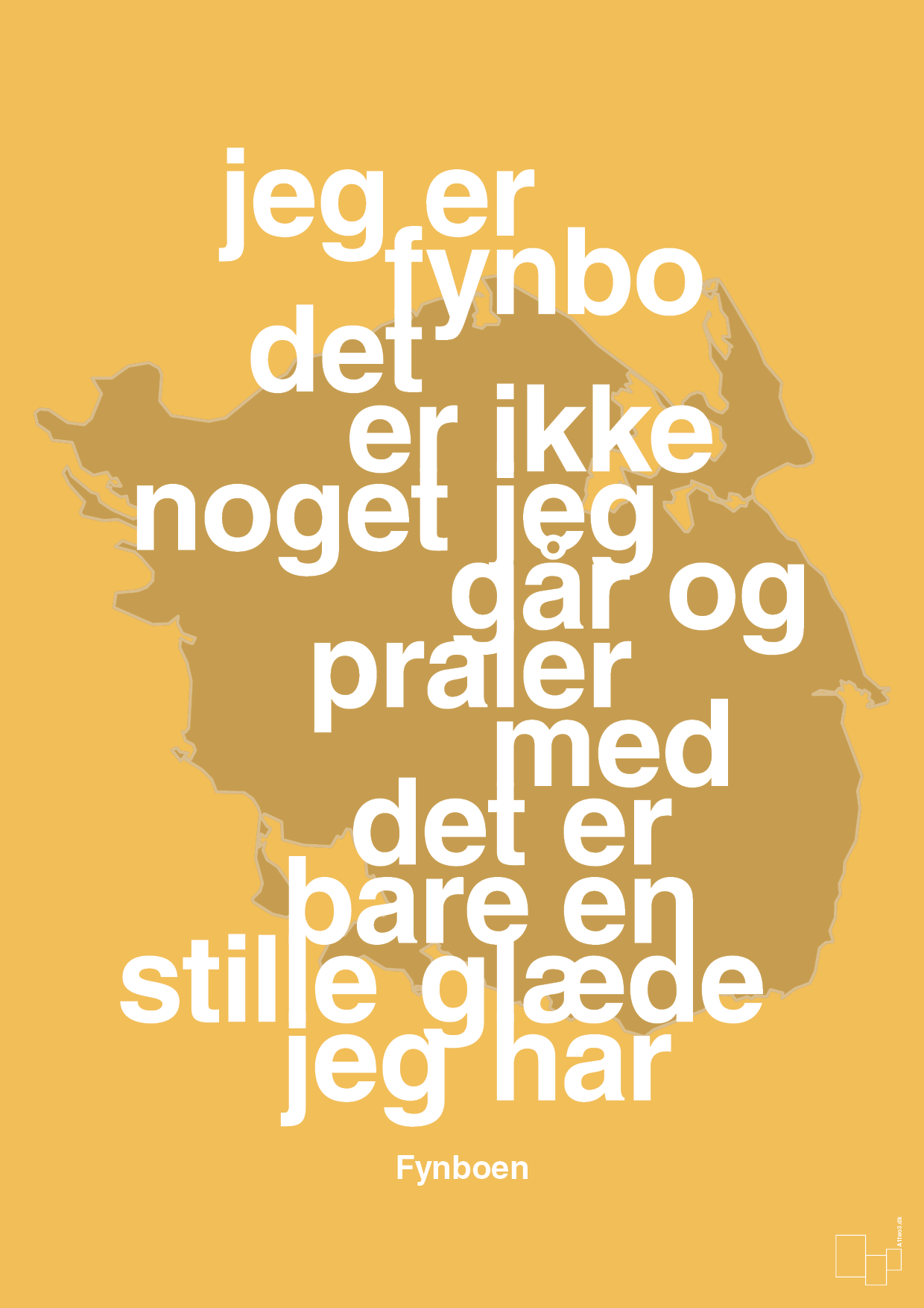 jeg er fynbo det er ikke noget jeg går og praler med - Plakat med Citater i Honeycomb