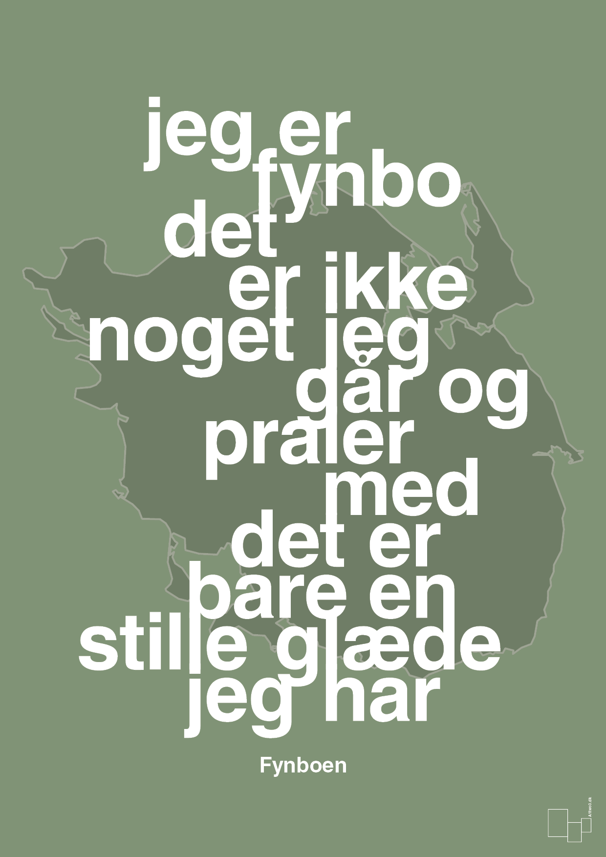 jeg er fynbo det er ikke noget jeg går og praler med - Plakat med Citater i Jade