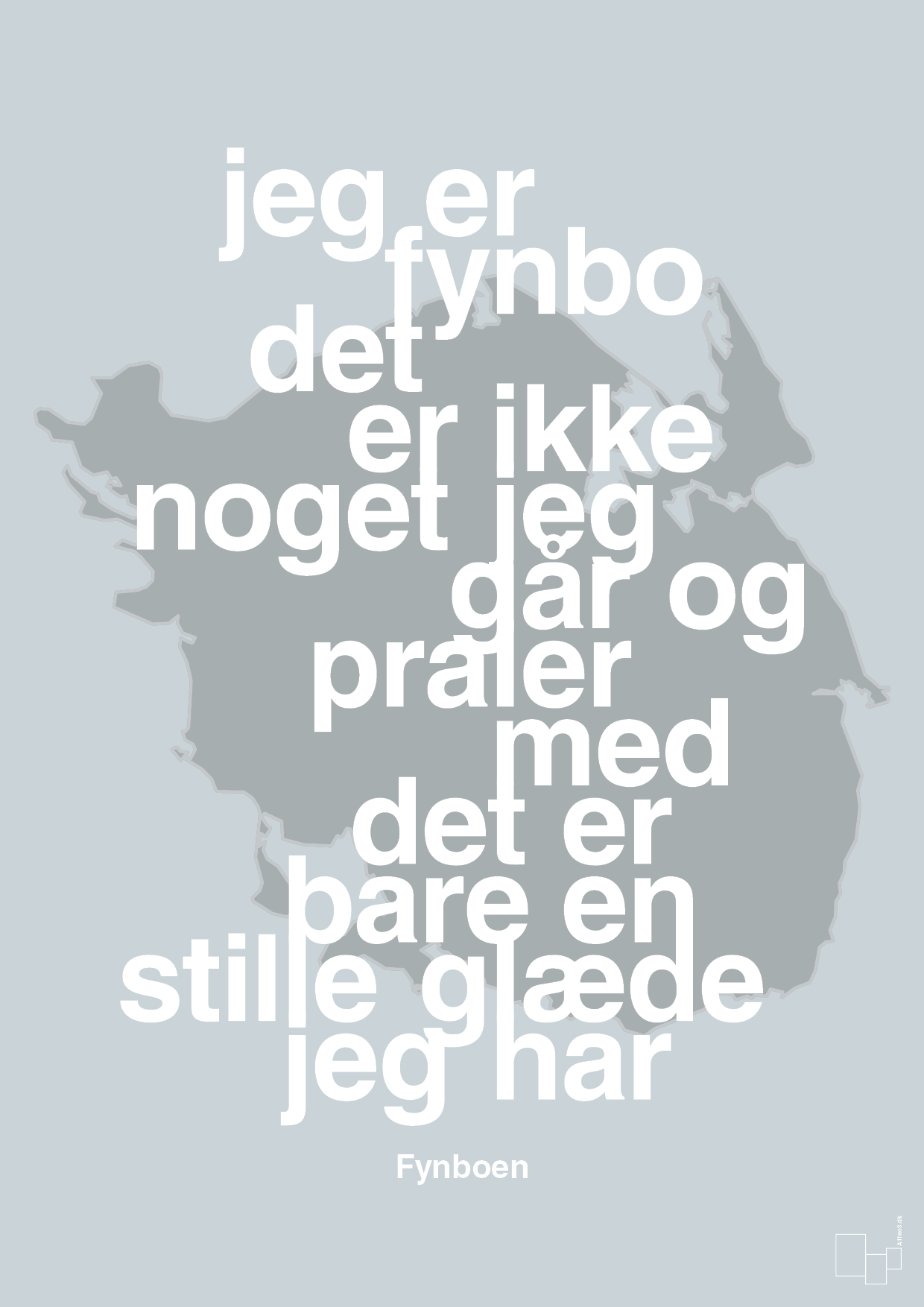 jeg er fynbo det er ikke noget jeg går og praler med - Plakat med Citater i Light Drizzle