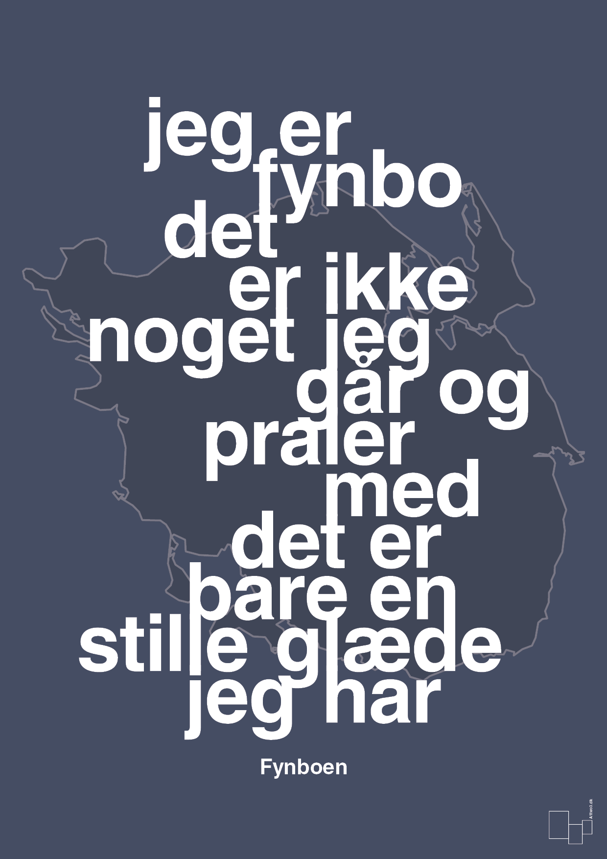 jeg er fynbo det er ikke noget jeg går og praler med - Plakat med Citater i Petrol