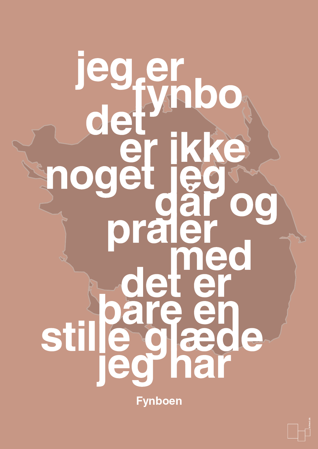 jeg er fynbo det er ikke noget jeg går og praler med - Plakat med Citater i Powder