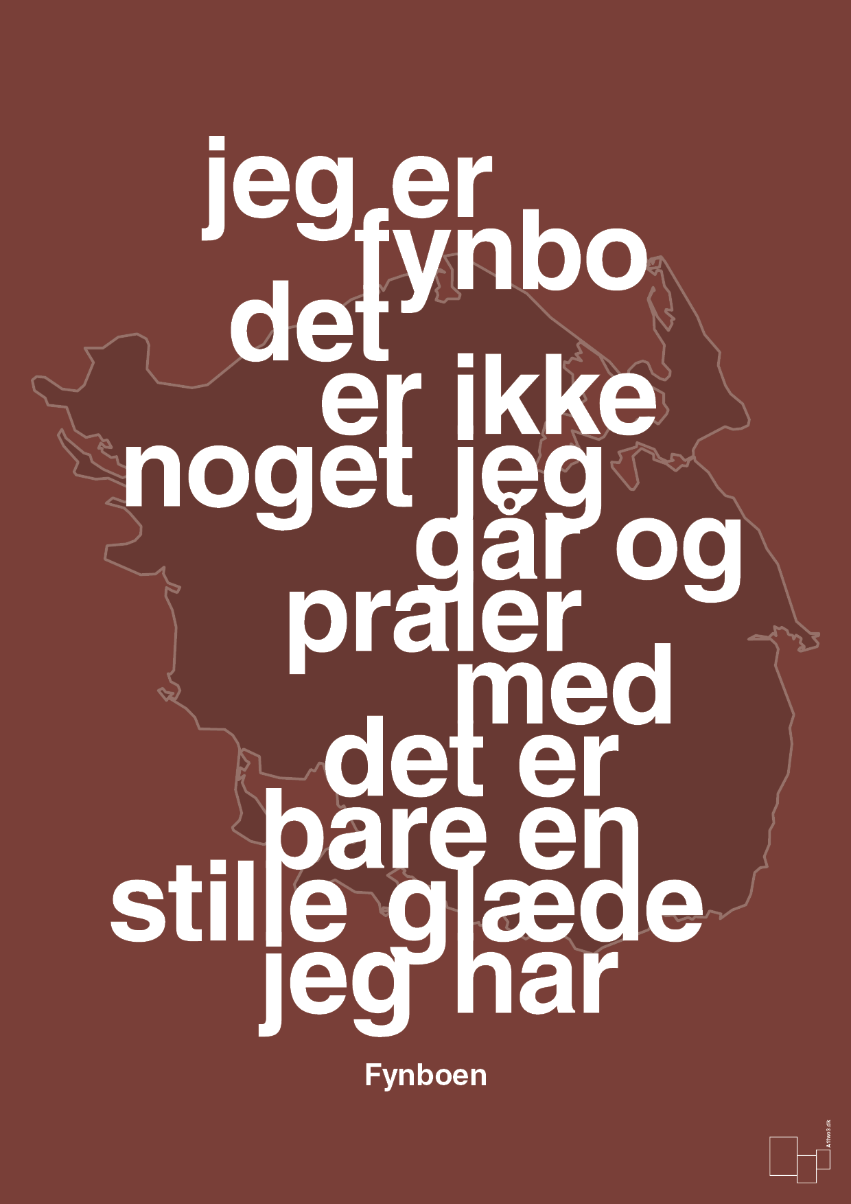 jeg er fynbo det er ikke noget jeg går og praler med - Plakat med Citater i Red Pepper