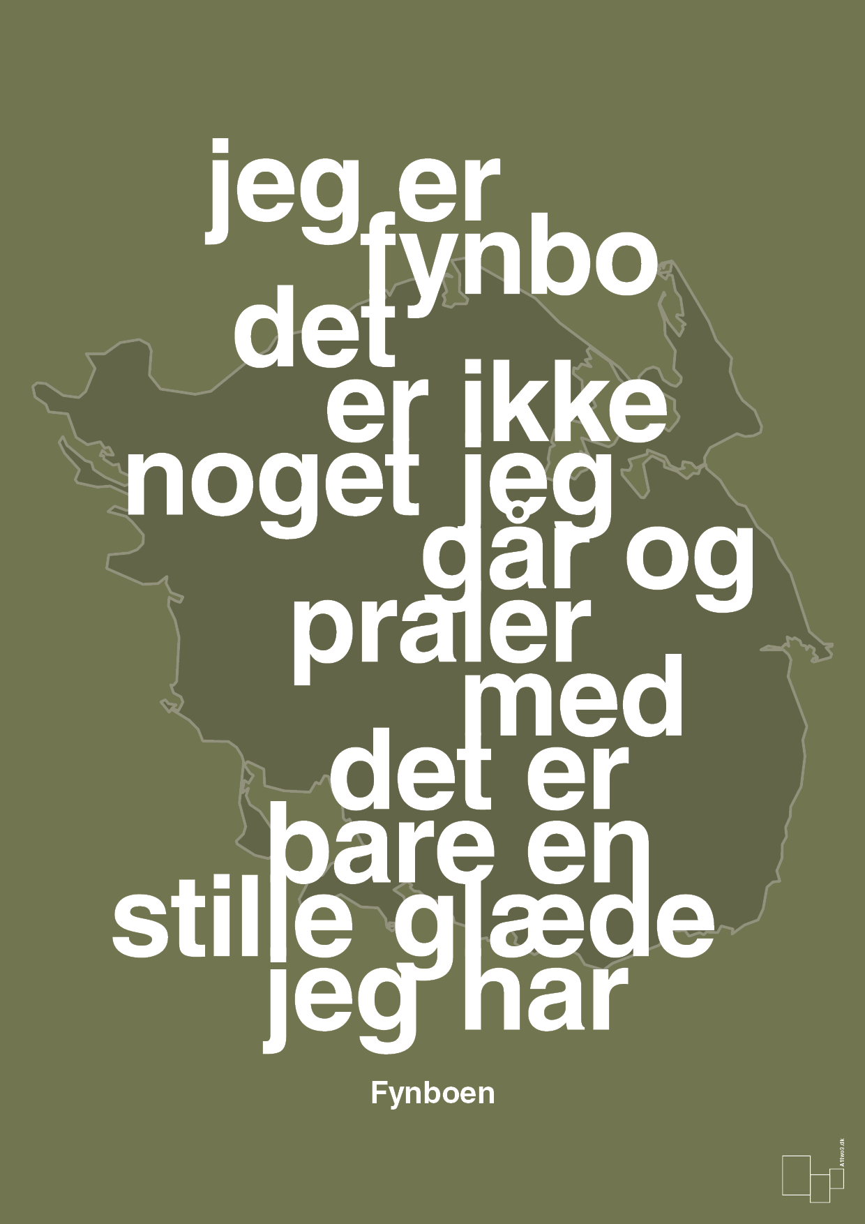 jeg er fynbo det er ikke noget jeg går og praler med - Plakat med Citater i Secret Meadow