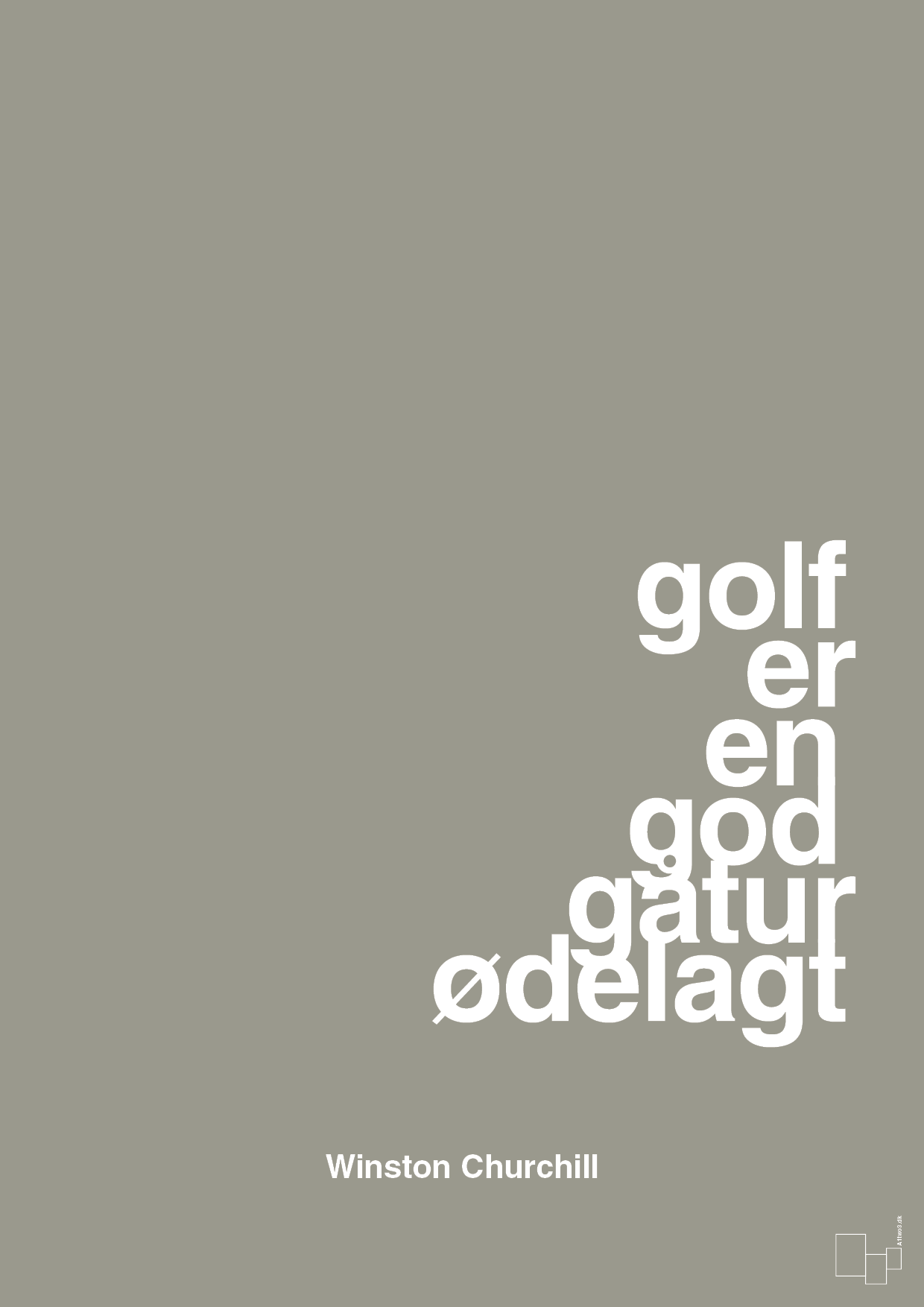 golf er en god gåtur ødelagt - Plakat med Citater i Battleship Gray