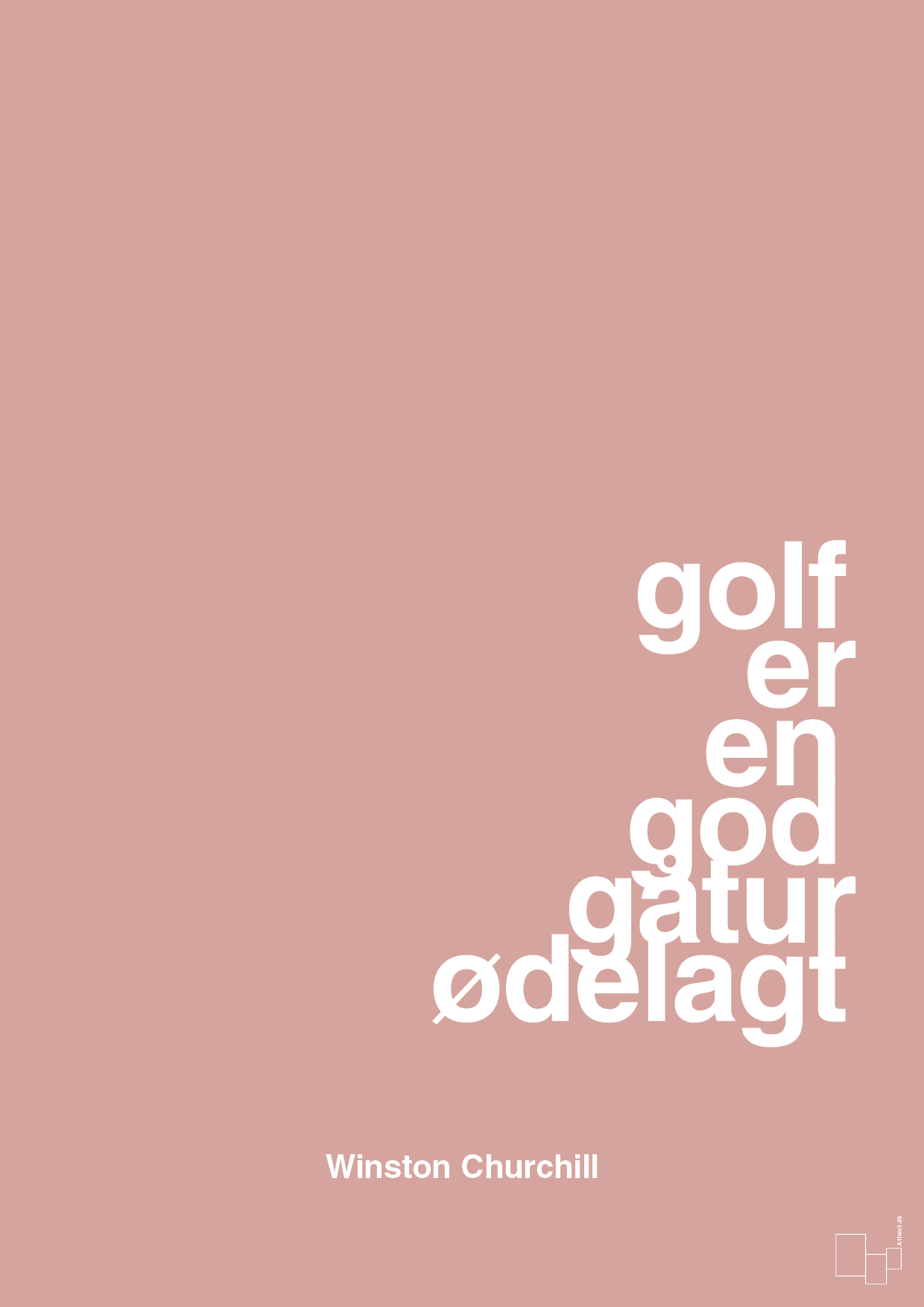 golf er en god gåtur ødelagt - Plakat med Citater i Bubble Shell