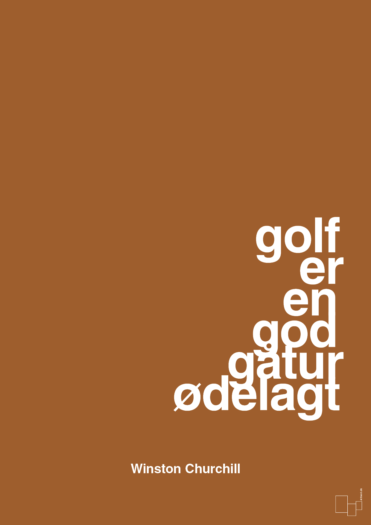 golf er en god gåtur ødelagt - Plakat med Citater i Cognac
