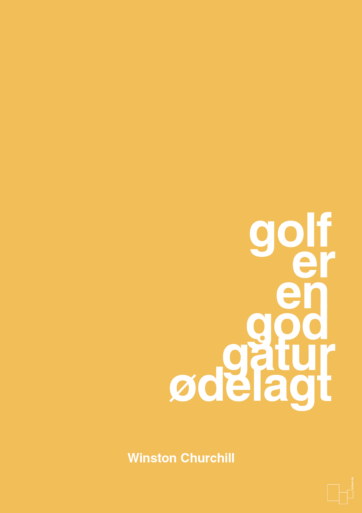 golf er en god gåtur ødelagt - Plakat med Citater i Honeycomb