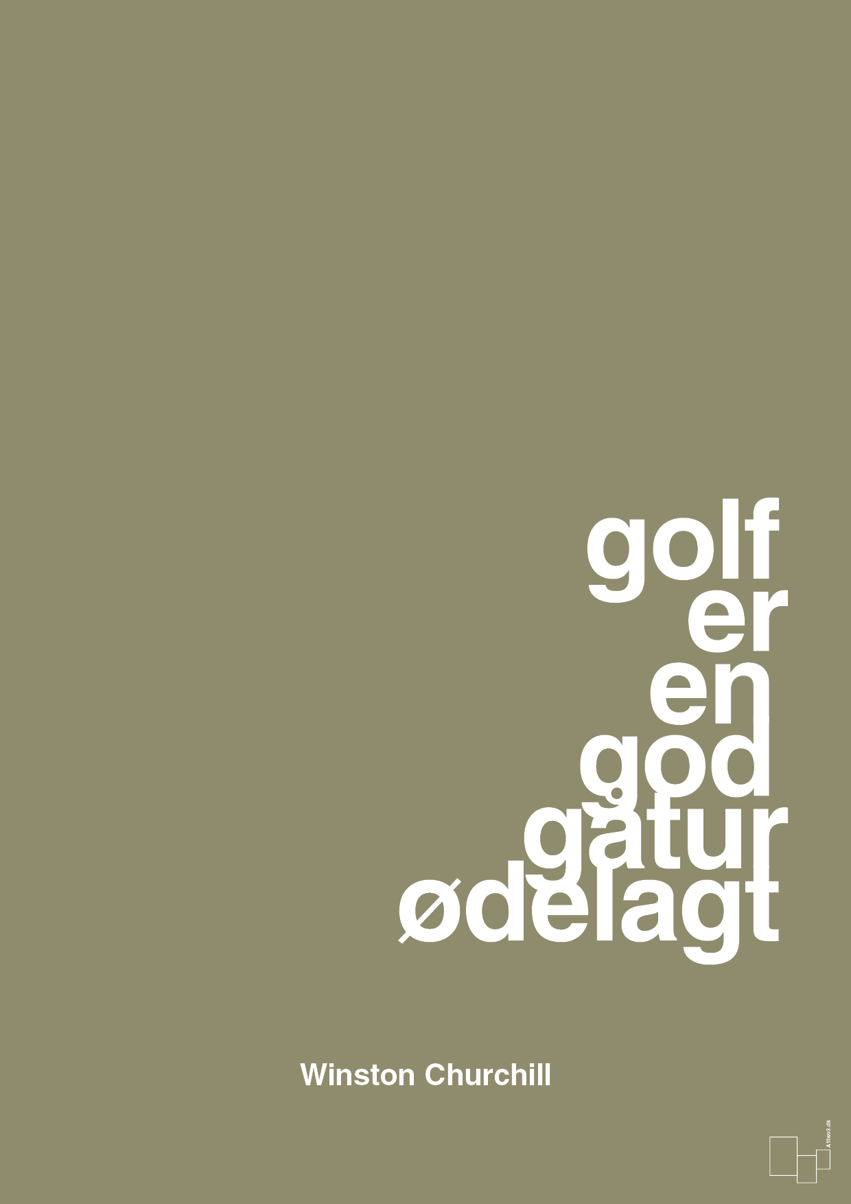 golf er en god gåtur ødelagt - Plakat med Citater i Misty Forrest