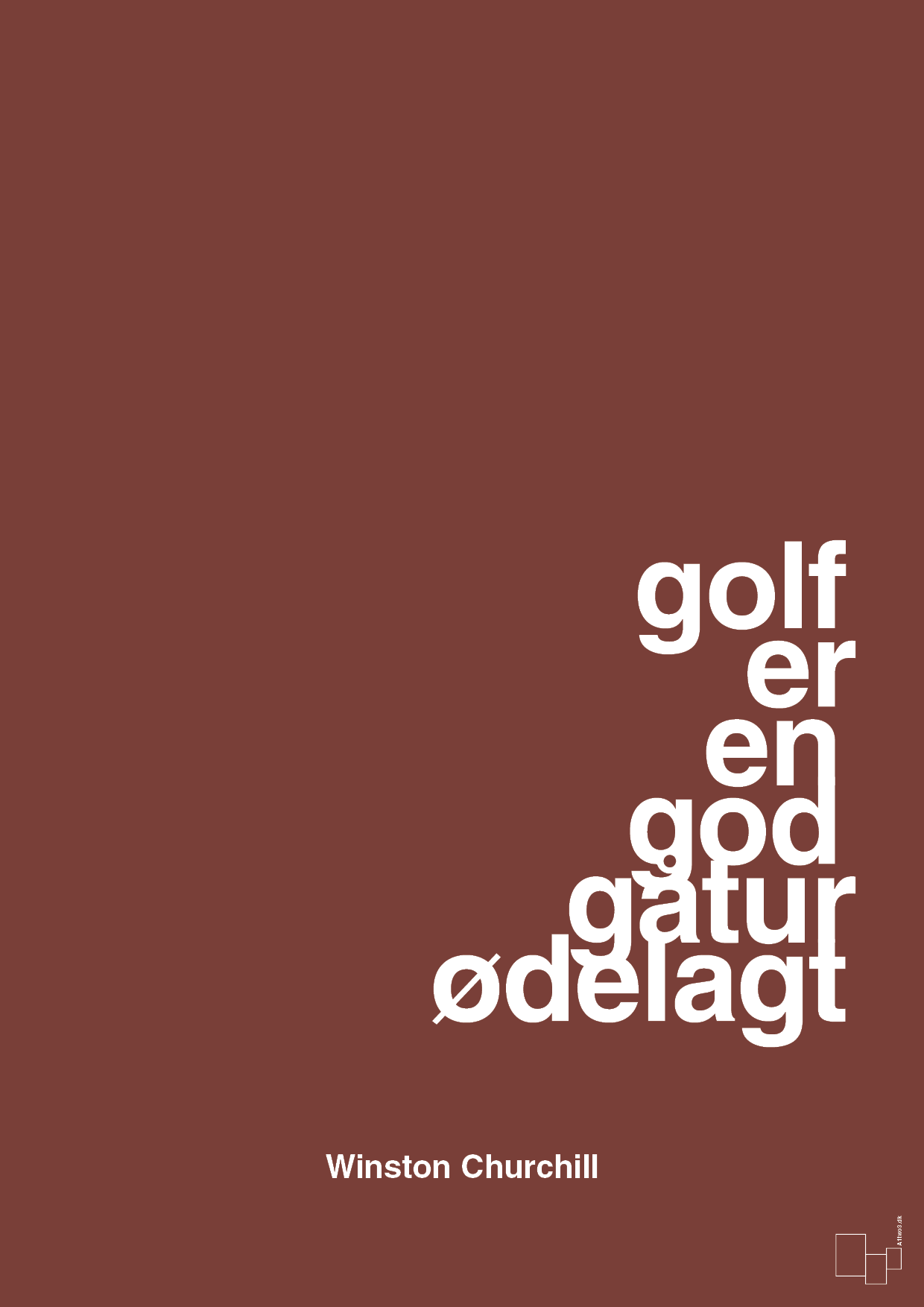 golf er en god gåtur ødelagt - Plakat med Citater i Red Pepper