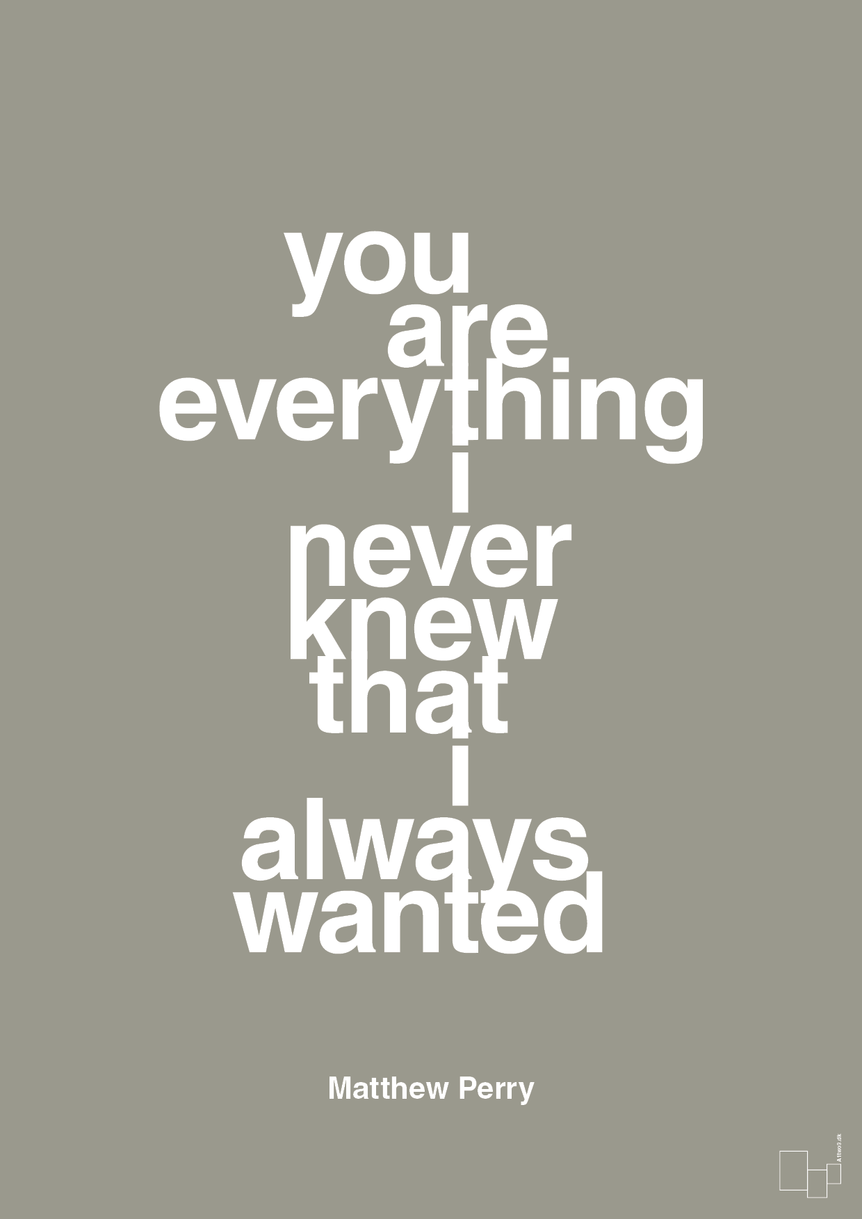 you are everything i never knew that i always wanted - Plakat med Citater i Battleship Gray