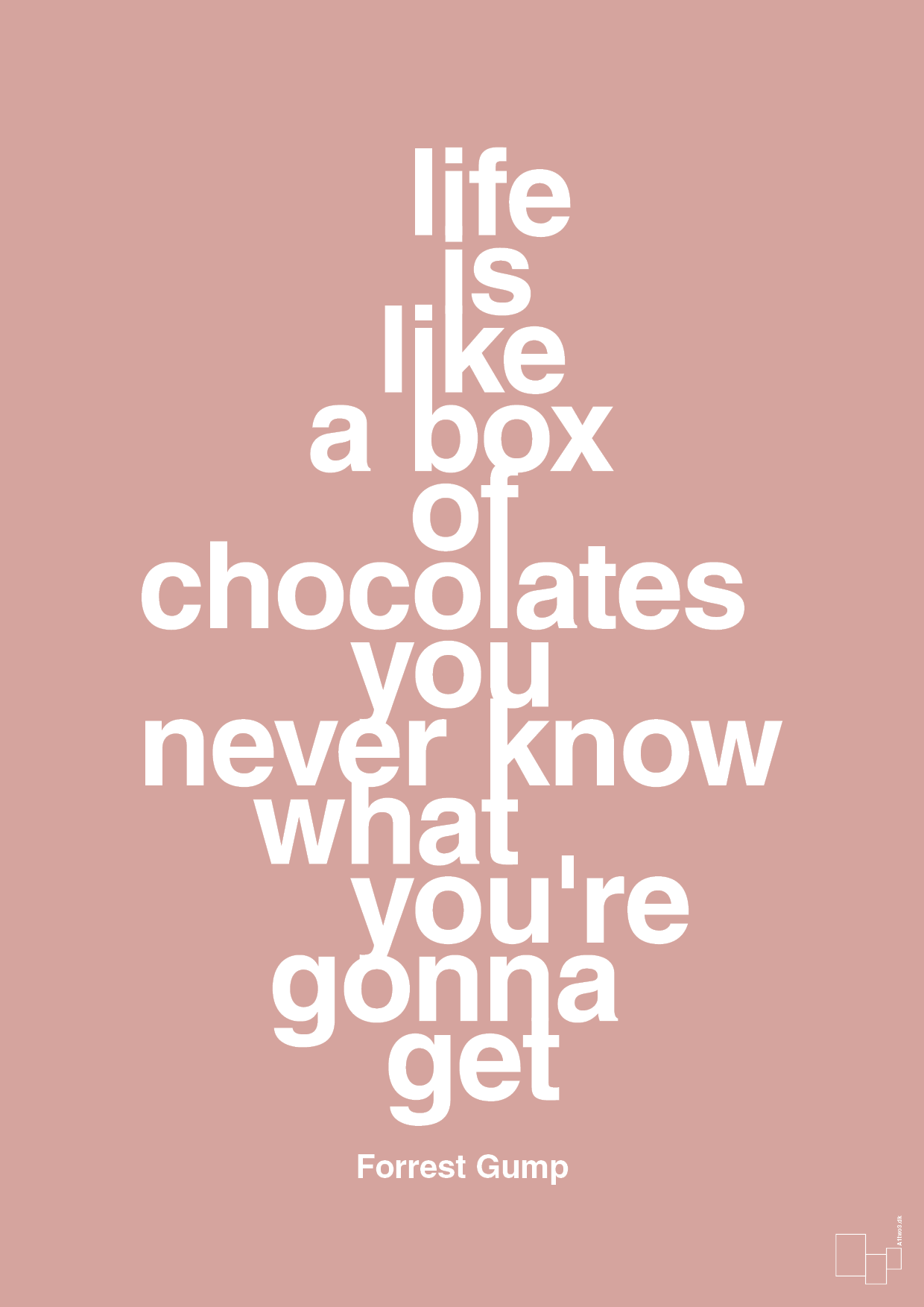 life is like a box of chocolates you never know what you're gonna get - Plakat med Citater i Bubble Shell