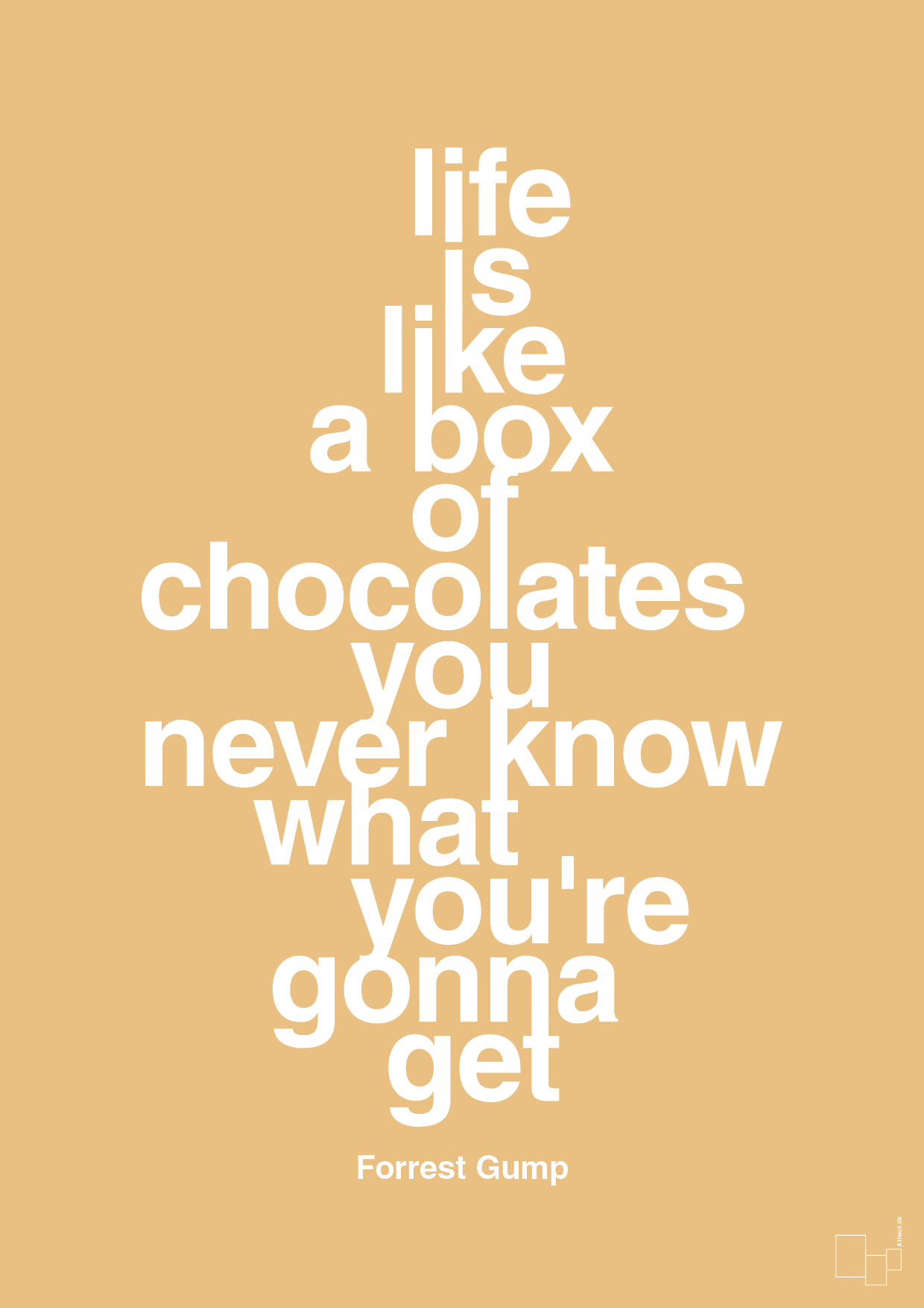 life is like a box of chocolates you never know what you're gonna get - Plakat med Citater i Charismatic