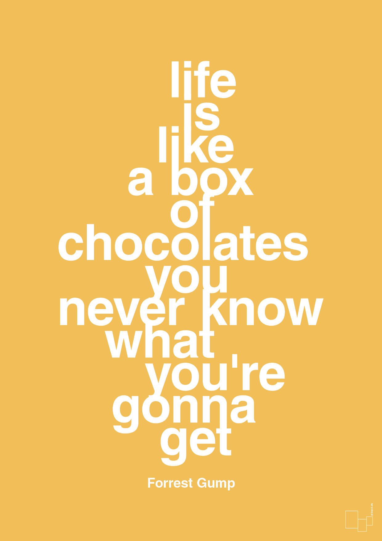 life is like a box of chocolates you never know what you're gonna get - Plakat med Citater i Honeycomb