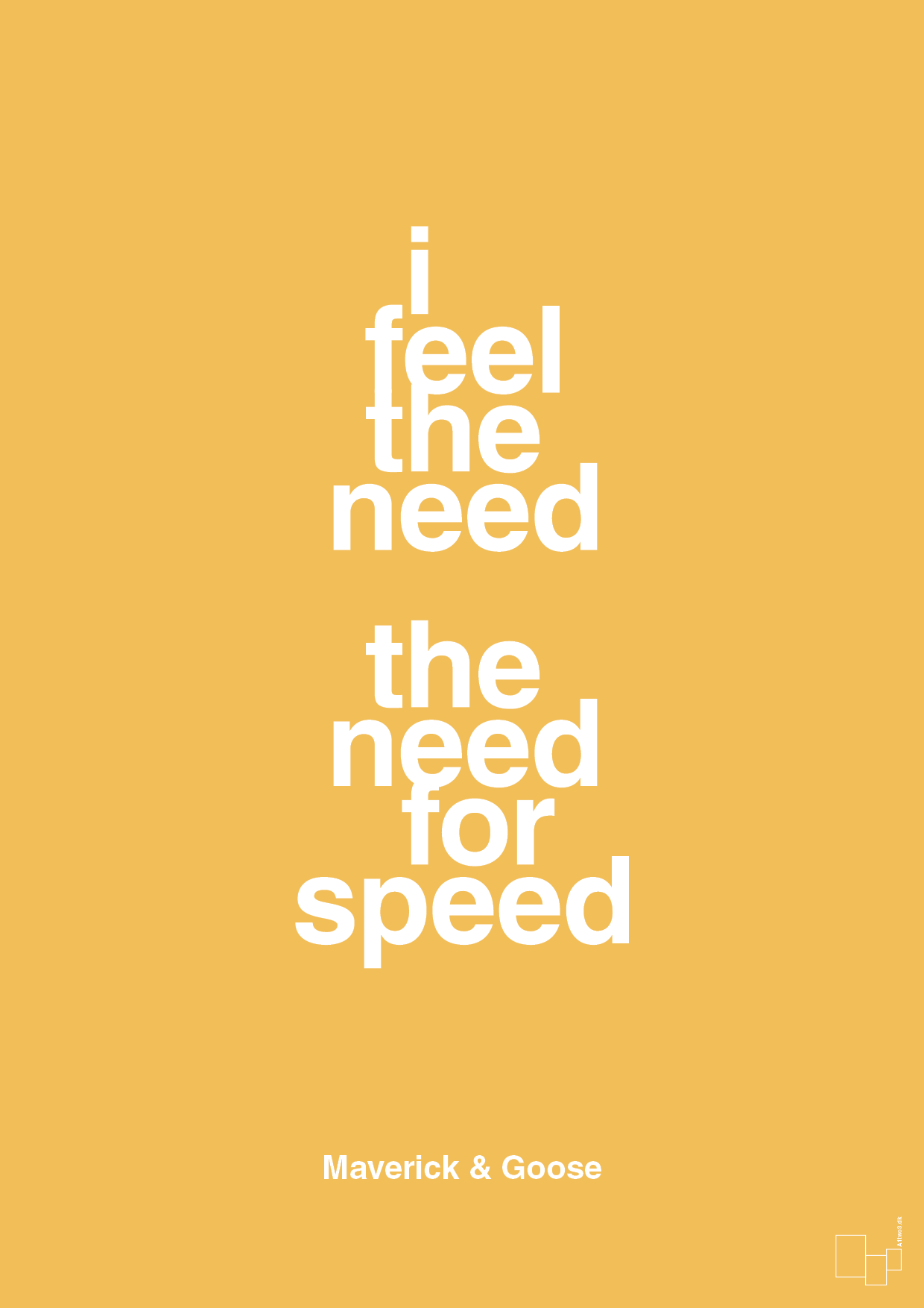 i feel the need the need for speed - Plakat med Citater i Honeycomb