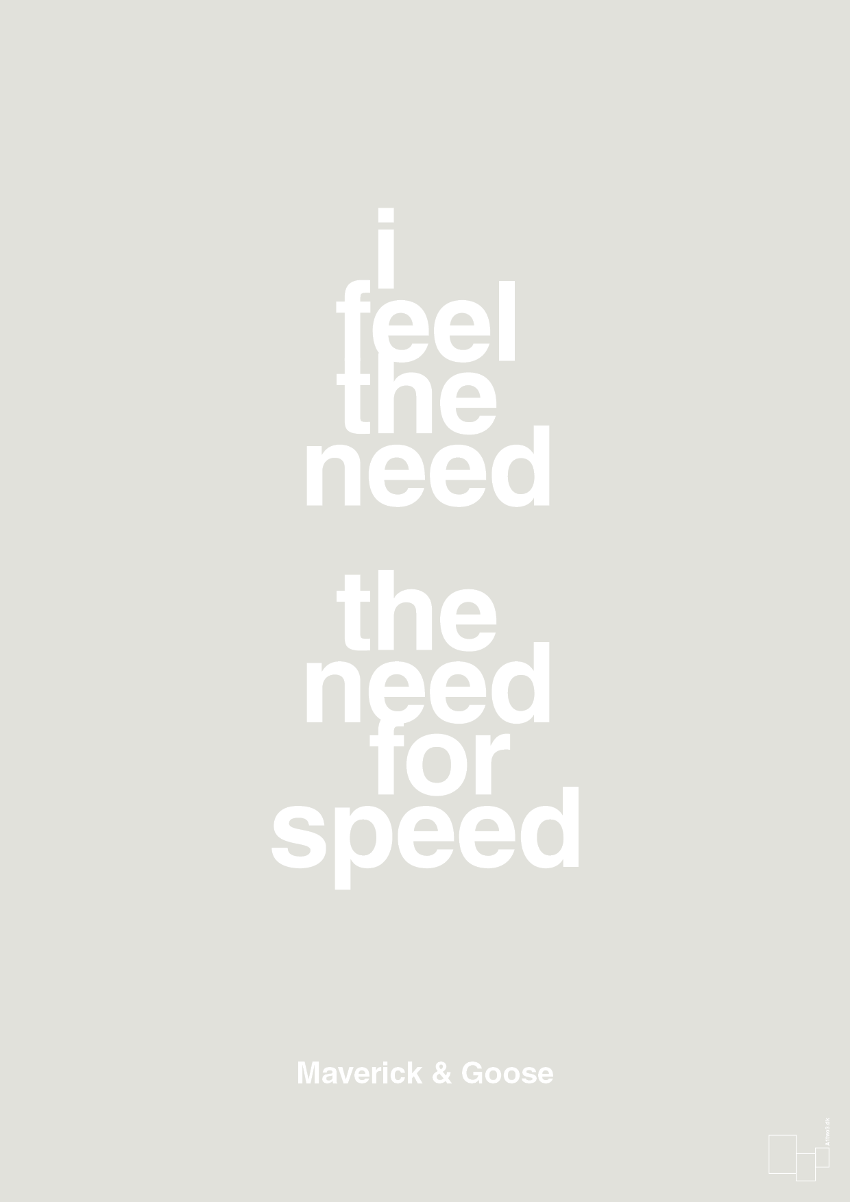 i feel the need the need for speed - Plakat med Citater i Painters White