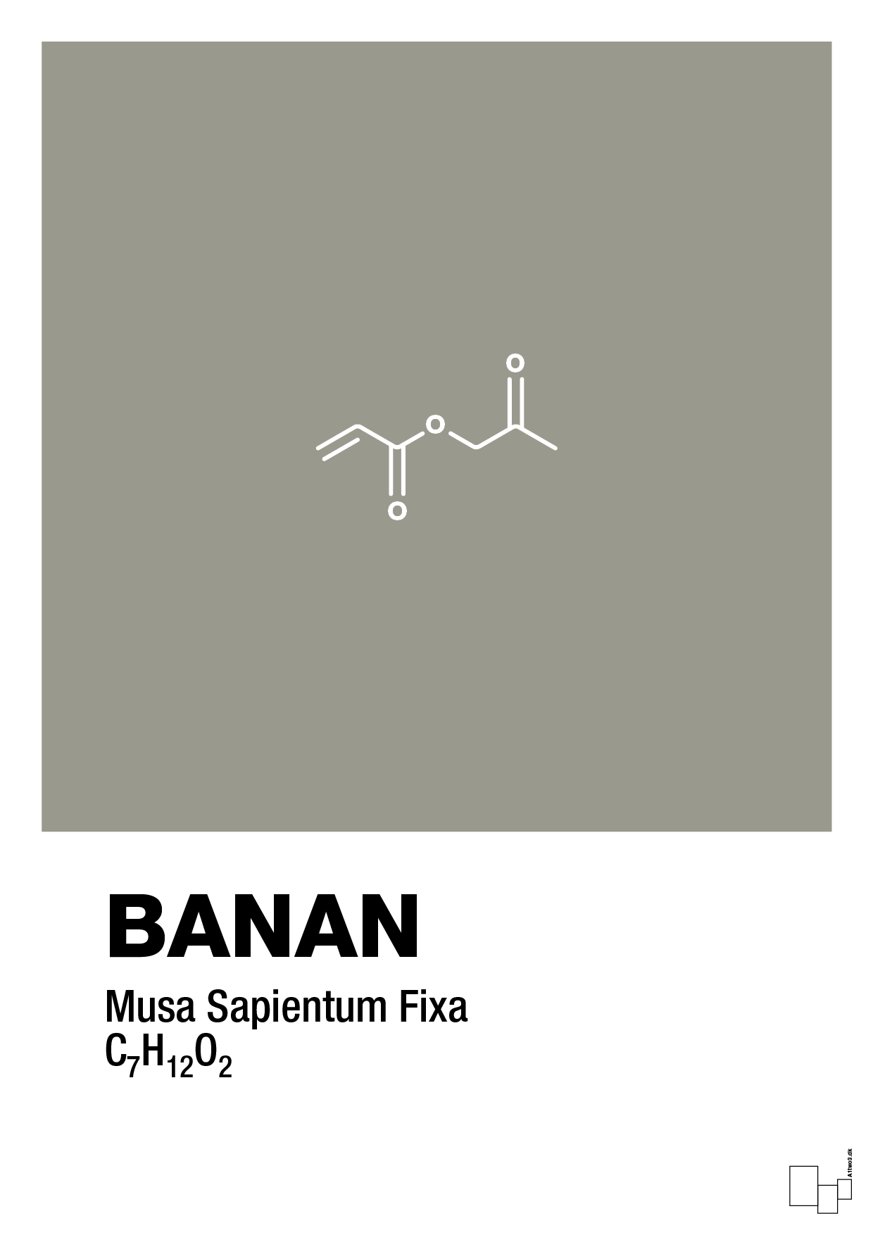 banan - Plakat med Videnskab i Battleship Gray