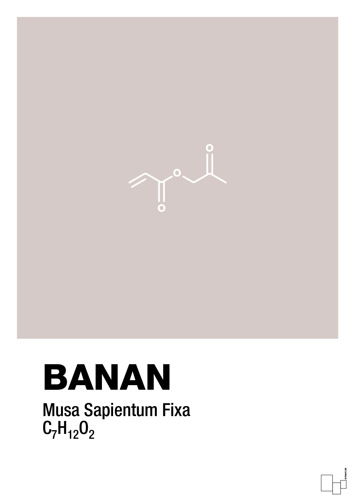 banan - Plakat med Videnskab i Broken Beige