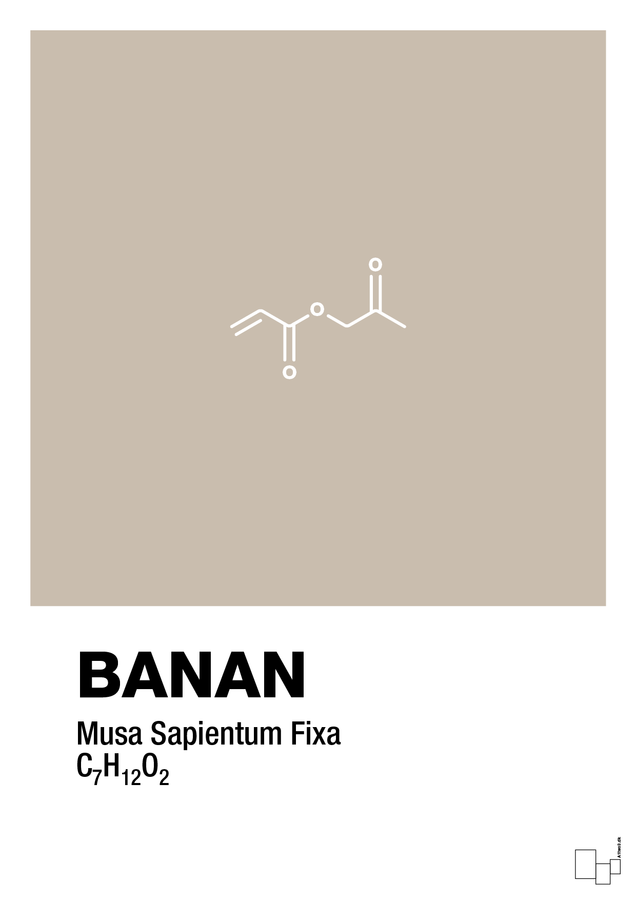 banan - Plakat med Videnskab i Creamy Mushroom