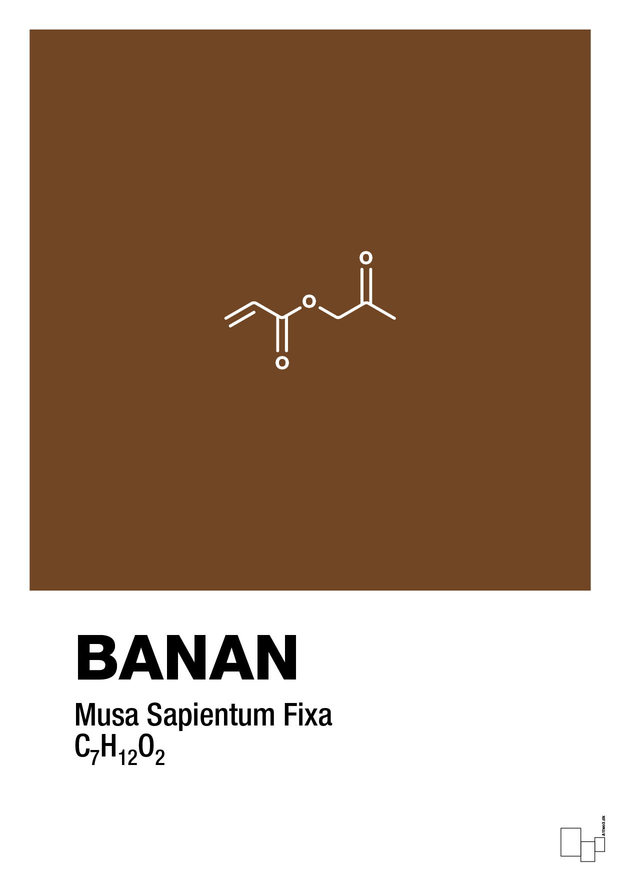 banan - Plakat med Videnskab i Dark Brown