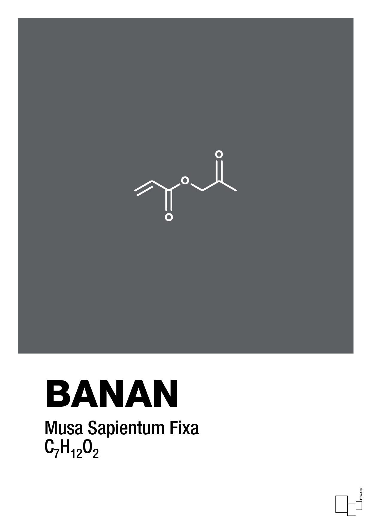 banan - Plakat med Videnskab i Graphic Charcoal