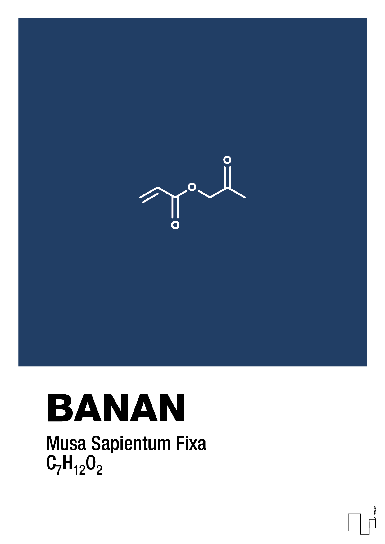 banan - Plakat med Videnskab i Lapis Blue