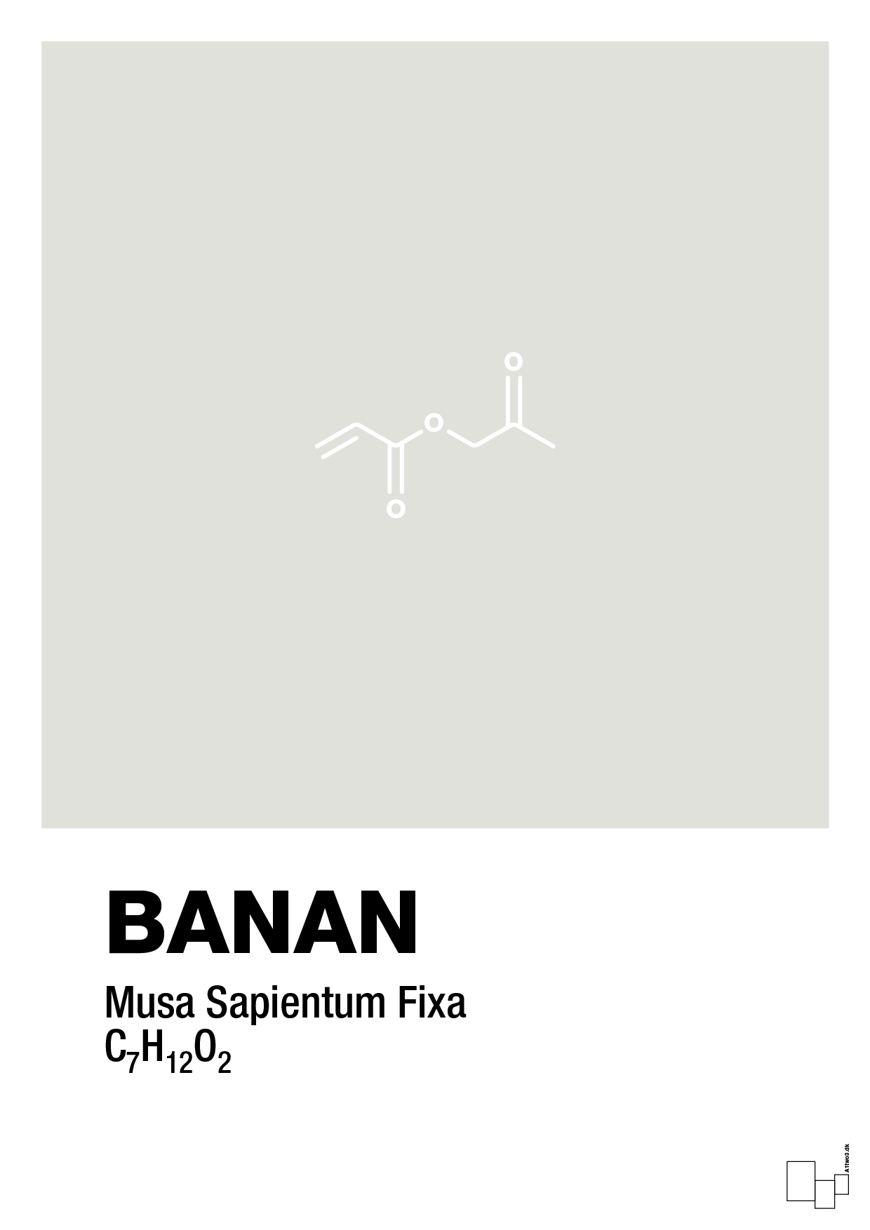 banan - Plakat med Videnskab i Painters White