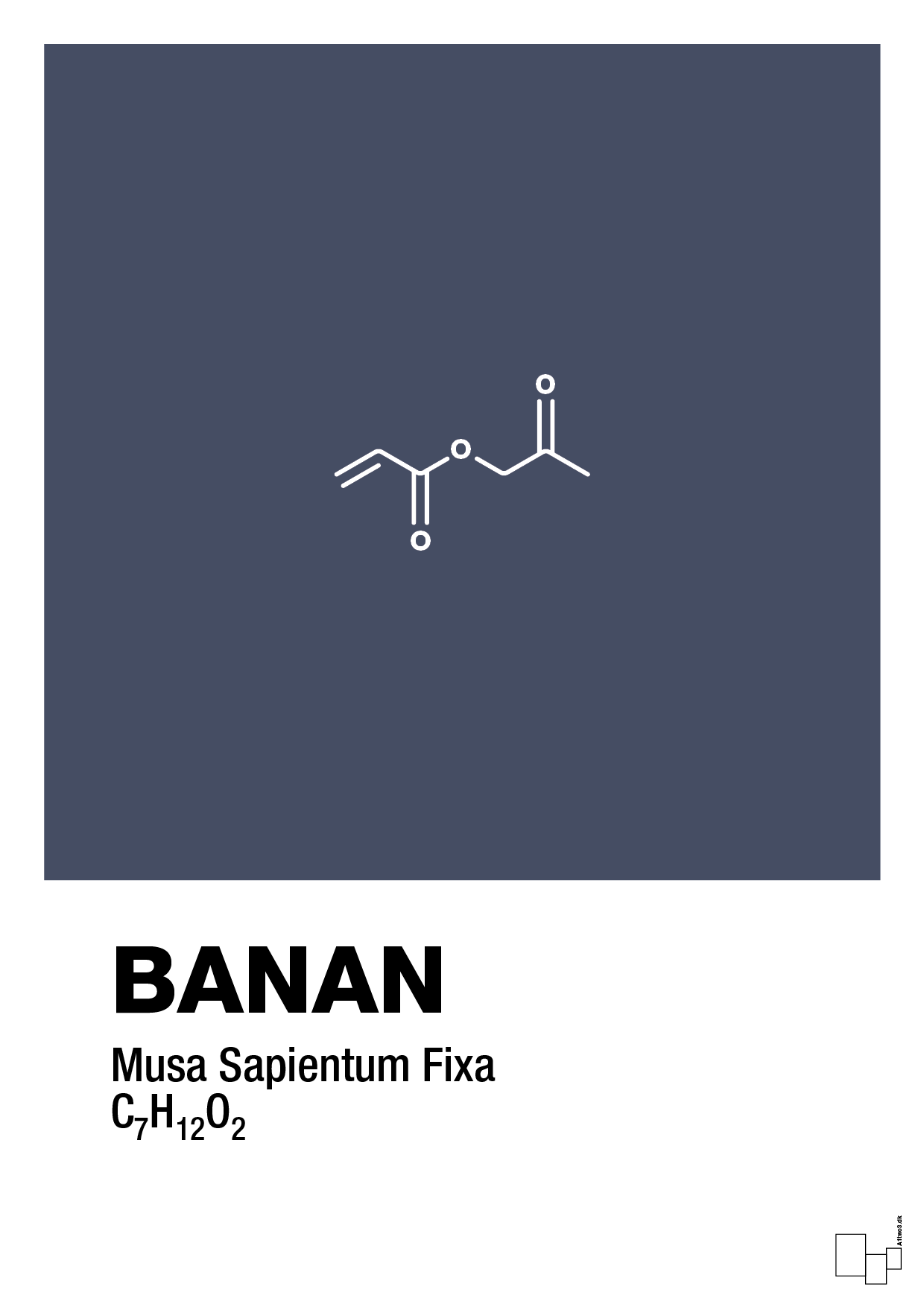 banan - Plakat med Videnskab i Petrol