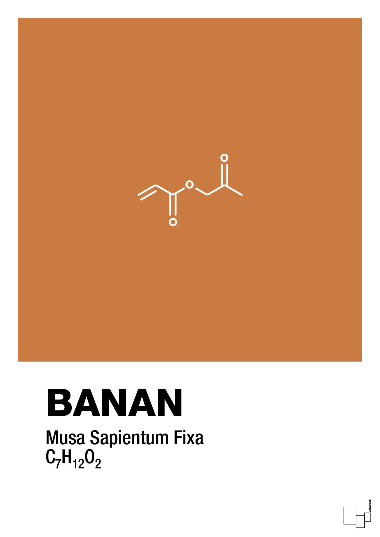 banan - Plakat med Videnskab i Rumba Orange
