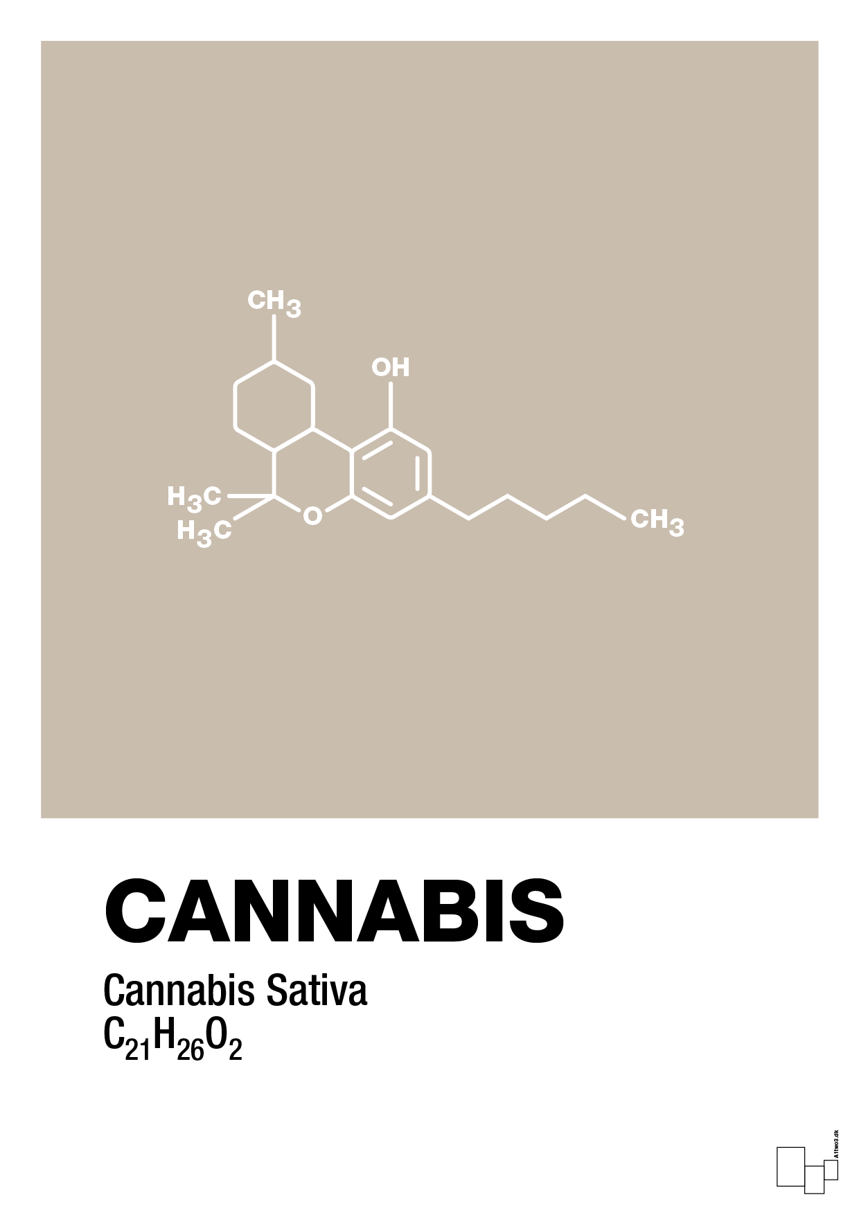 cannabis - Plakat med Videnskab i Creamy Mushroom