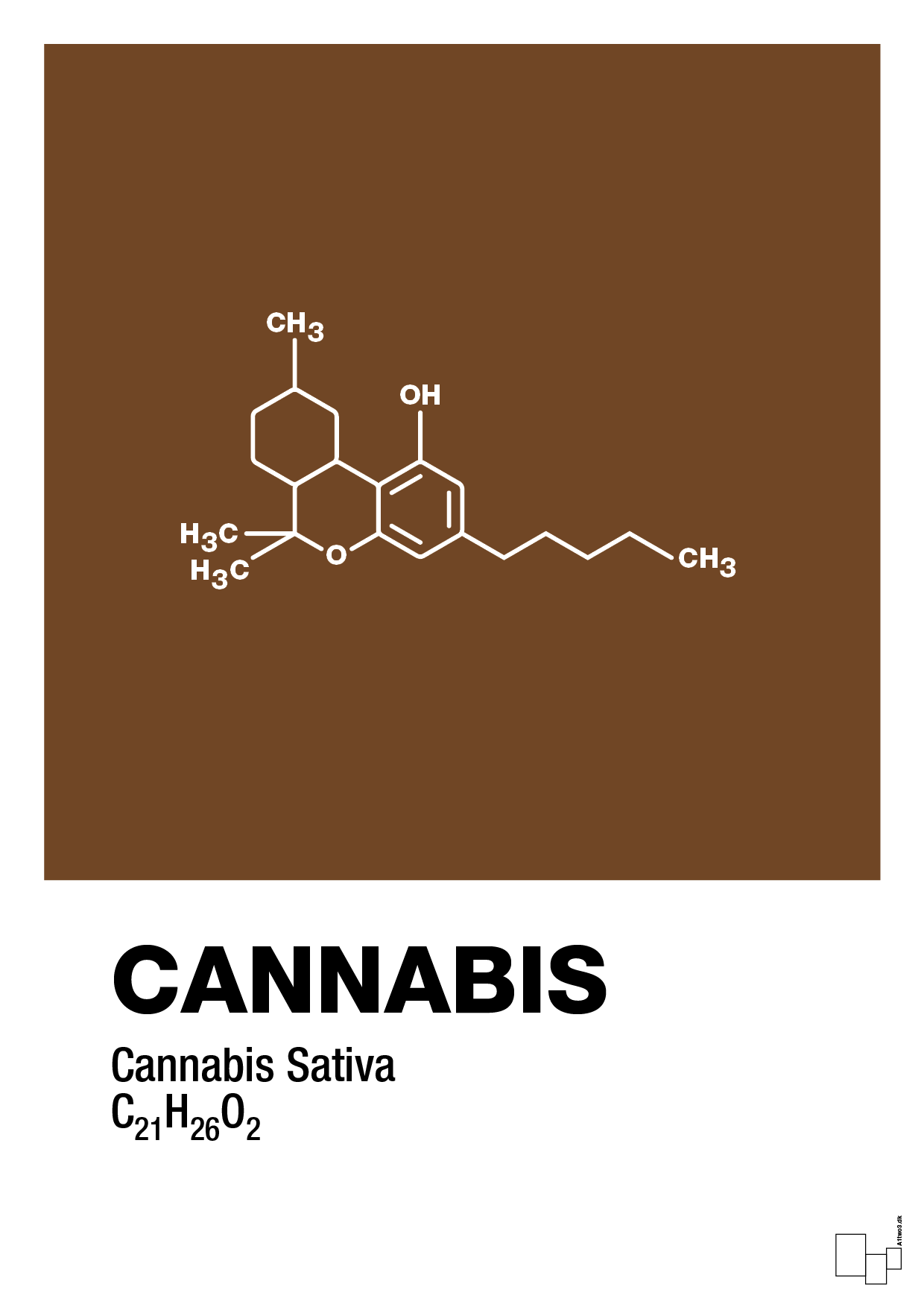 cannabis - Plakat med Videnskab i Dark Brown