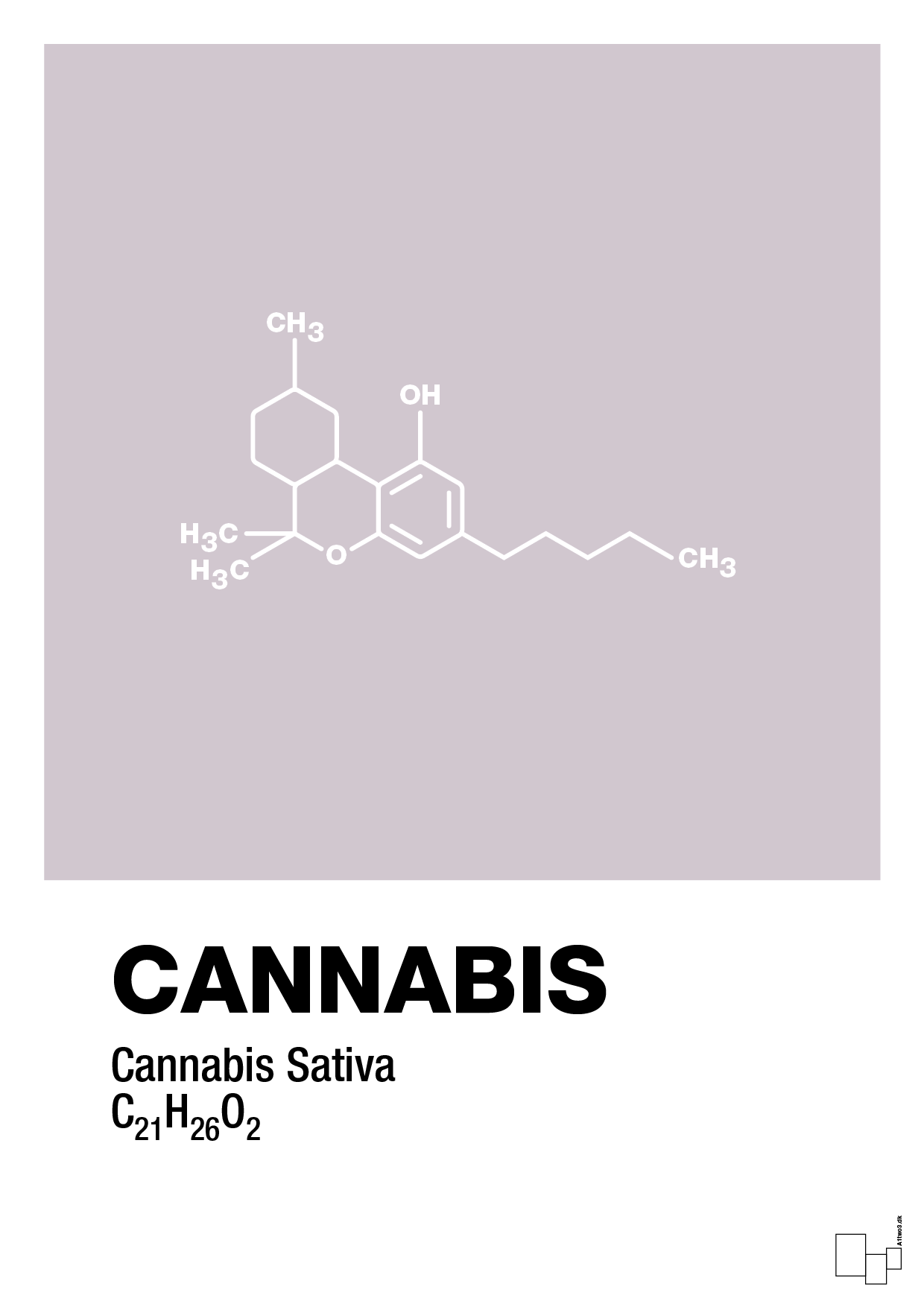 cannabis - Plakat med Videnskab i Dusty Lilac
