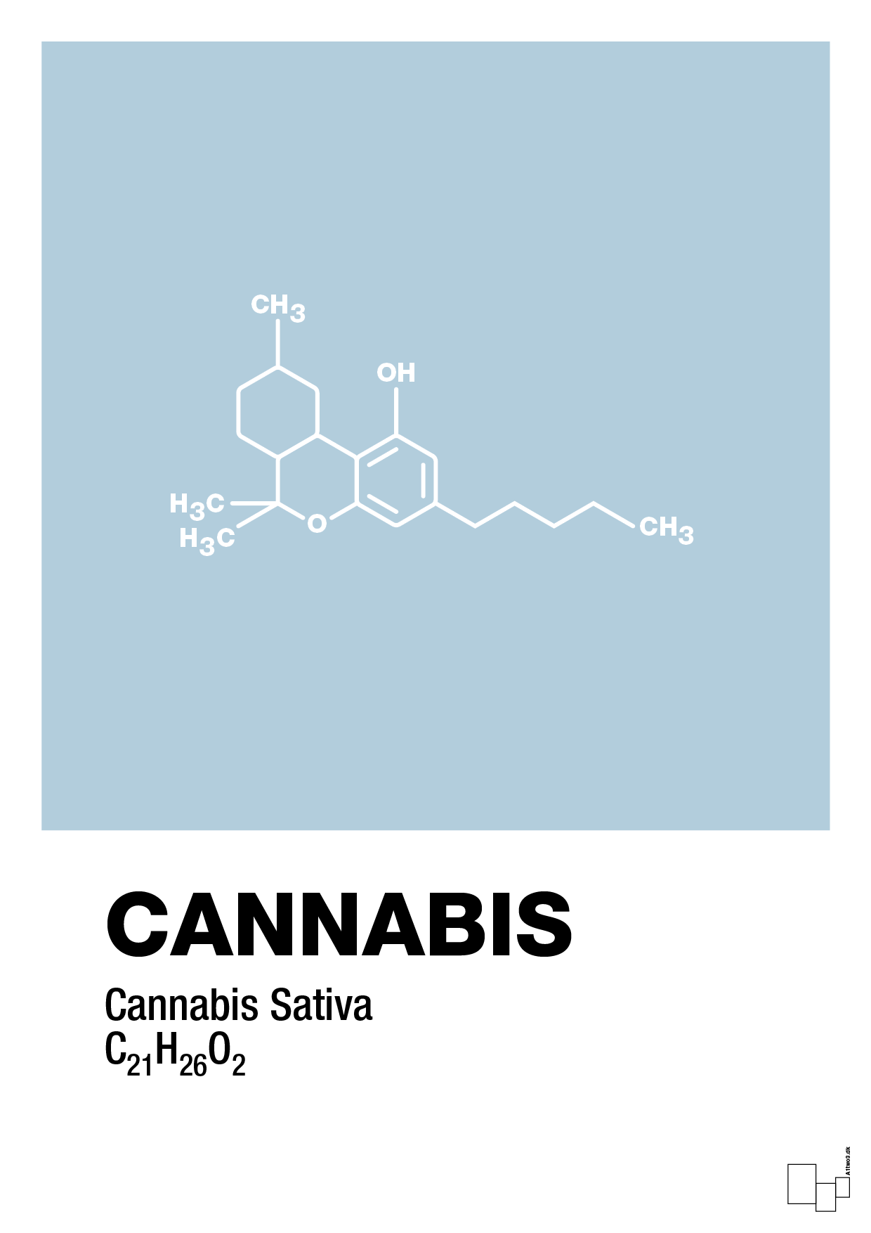 cannabis - Plakat med Videnskab i Heavenly Blue