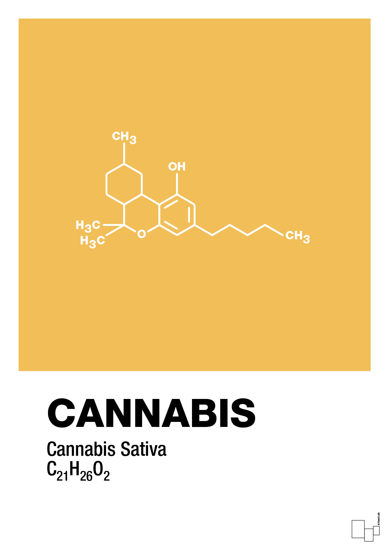cannabis - Plakat med Videnskab i Honeycomb