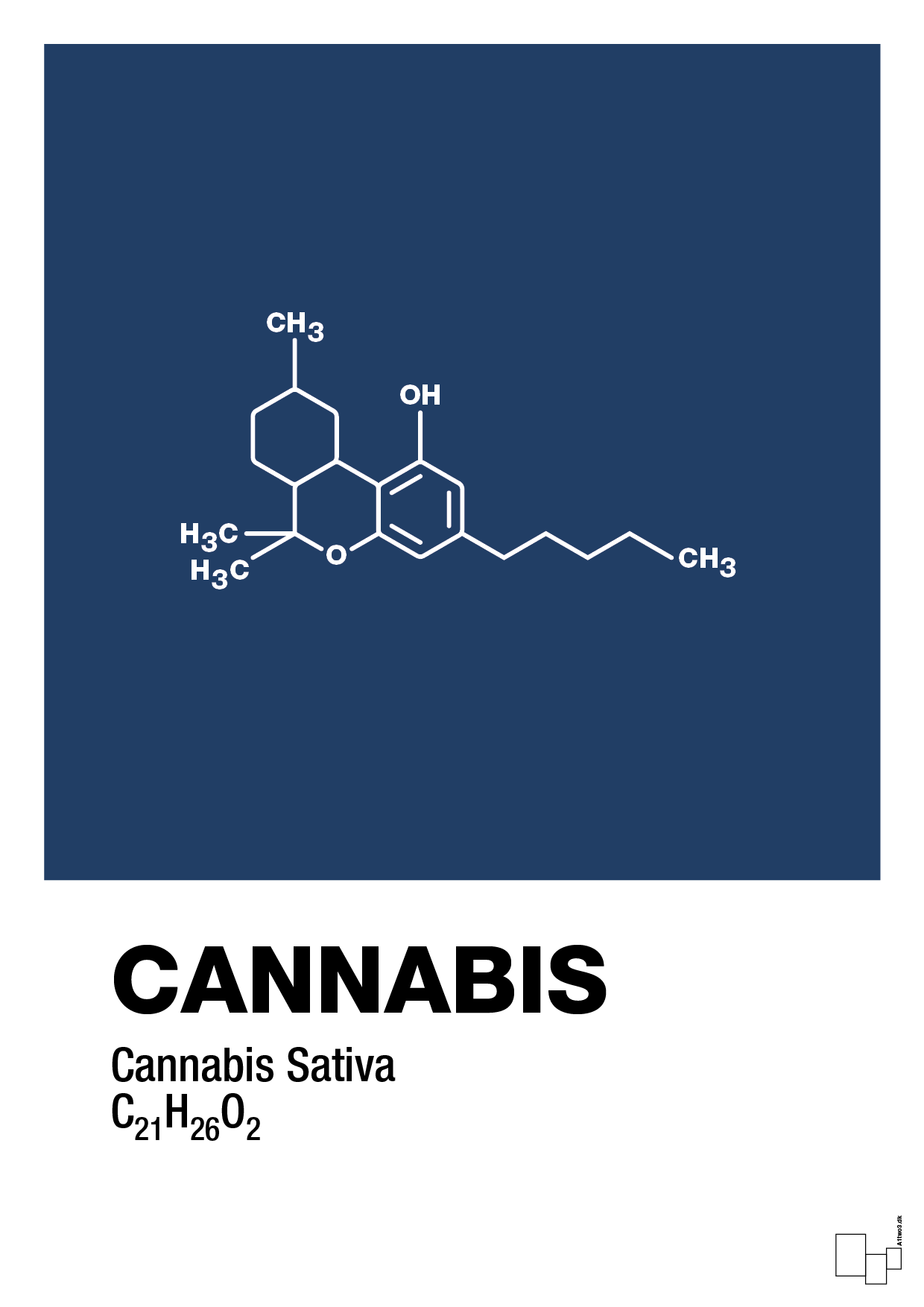 cannabis - Plakat med Videnskab i Lapis Blue