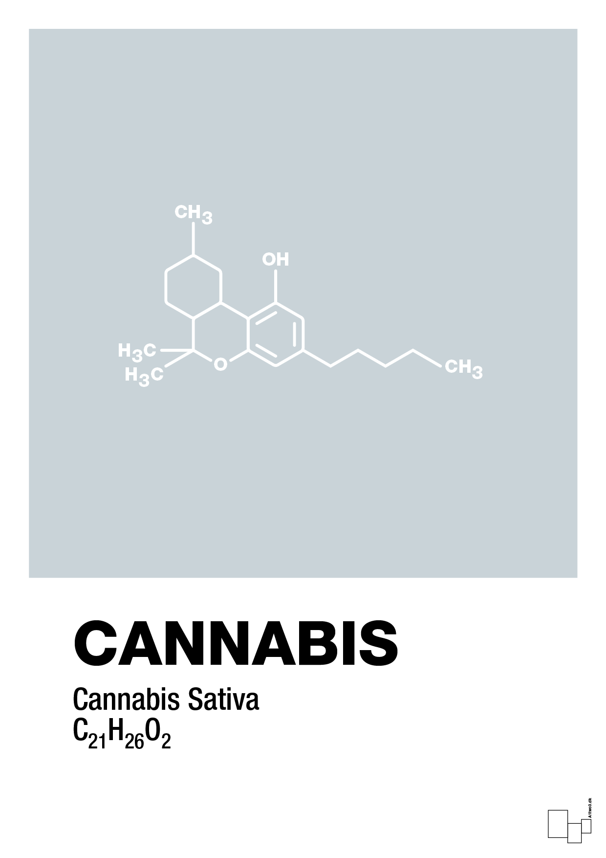 cannabis - Plakat med Videnskab i Light Drizzle