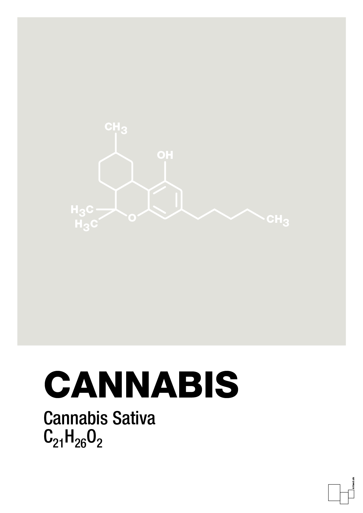 cannabis - Plakat med Videnskab i Painters White