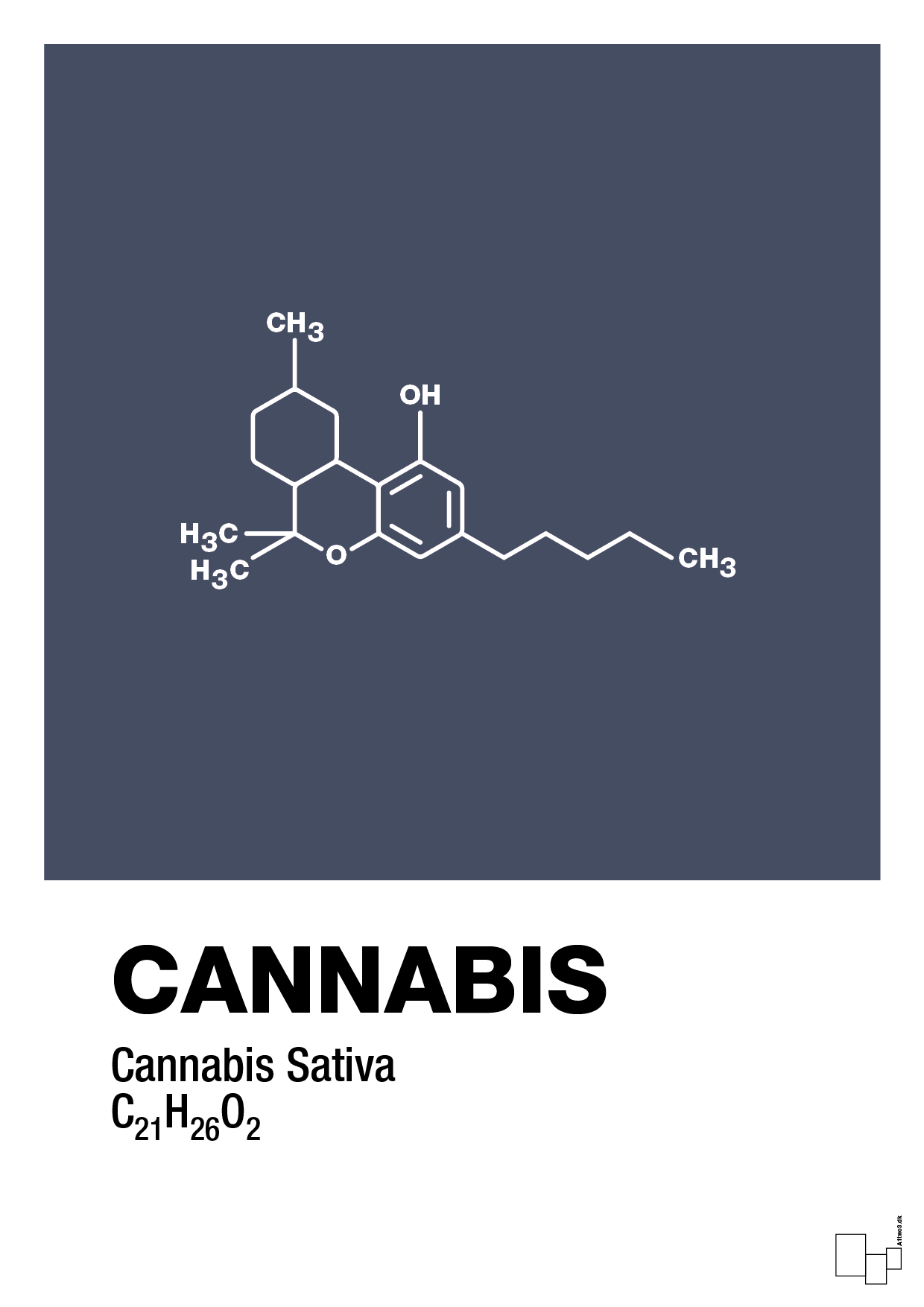 cannabis - Plakat med Videnskab i Petrol