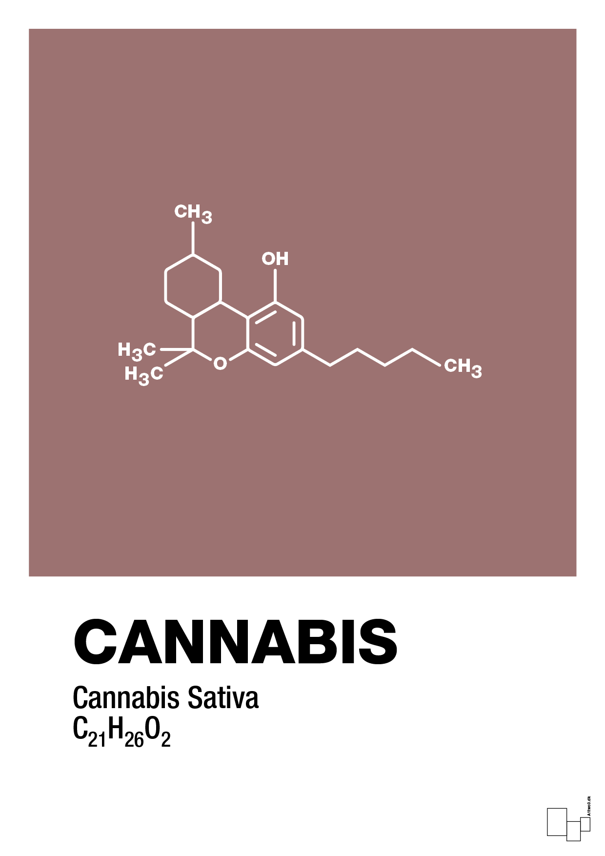 cannabis - Plakat med Videnskab i Plum