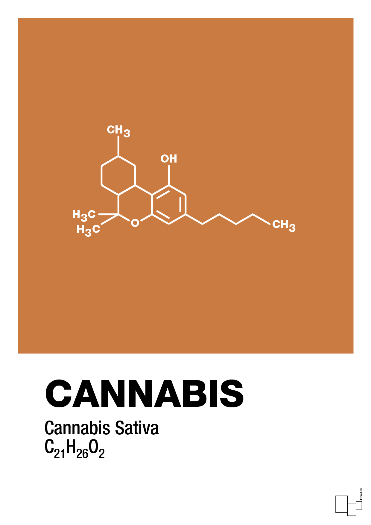 cannabis - Plakat med Videnskab i Rumba Orange