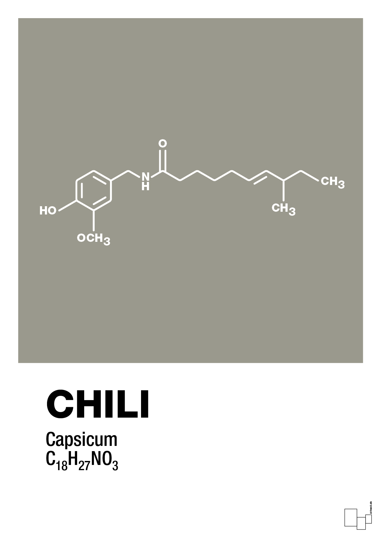 chili - Plakat med Videnskab i Battleship Gray