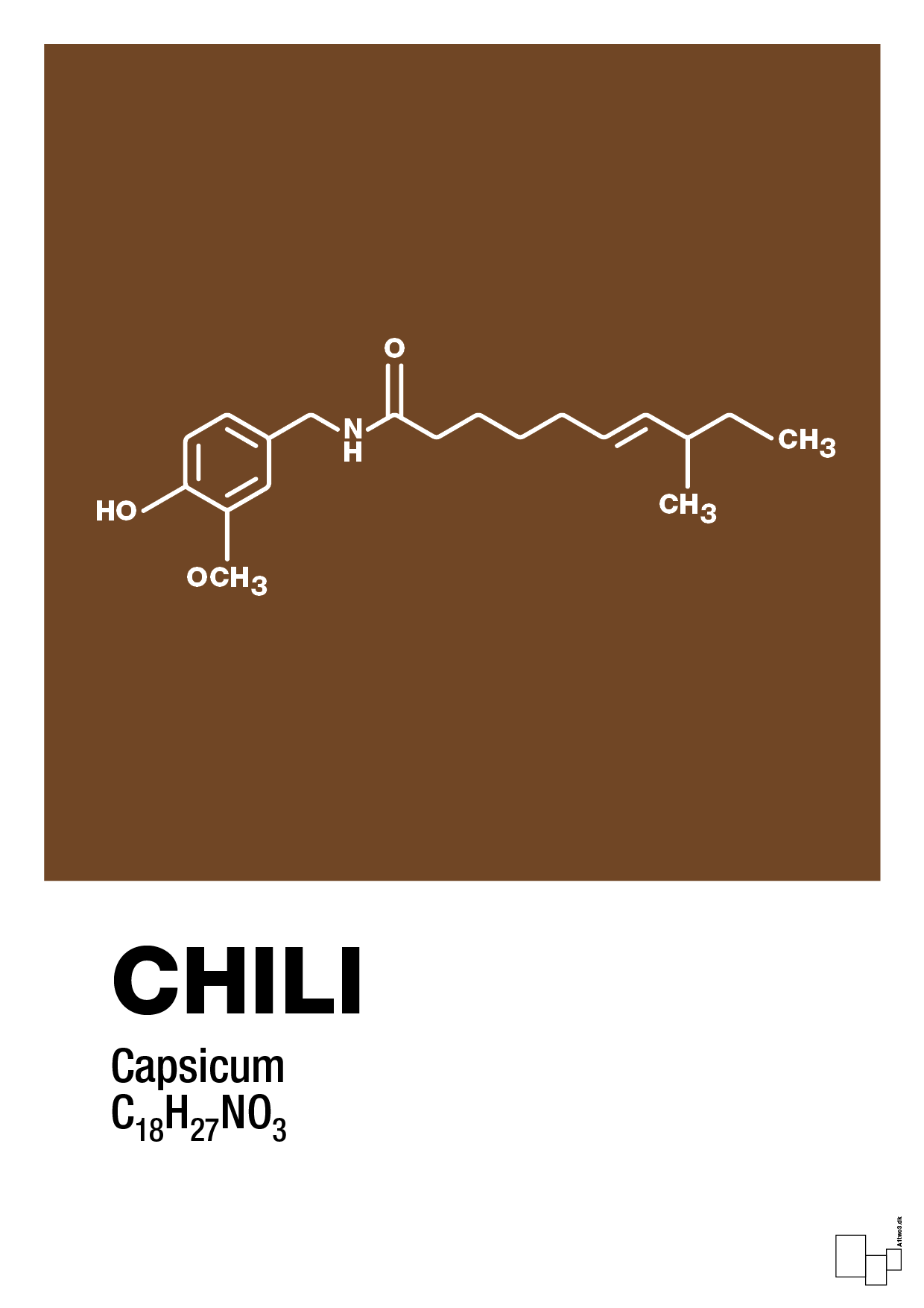 chili - Plakat med Videnskab i Dark Brown